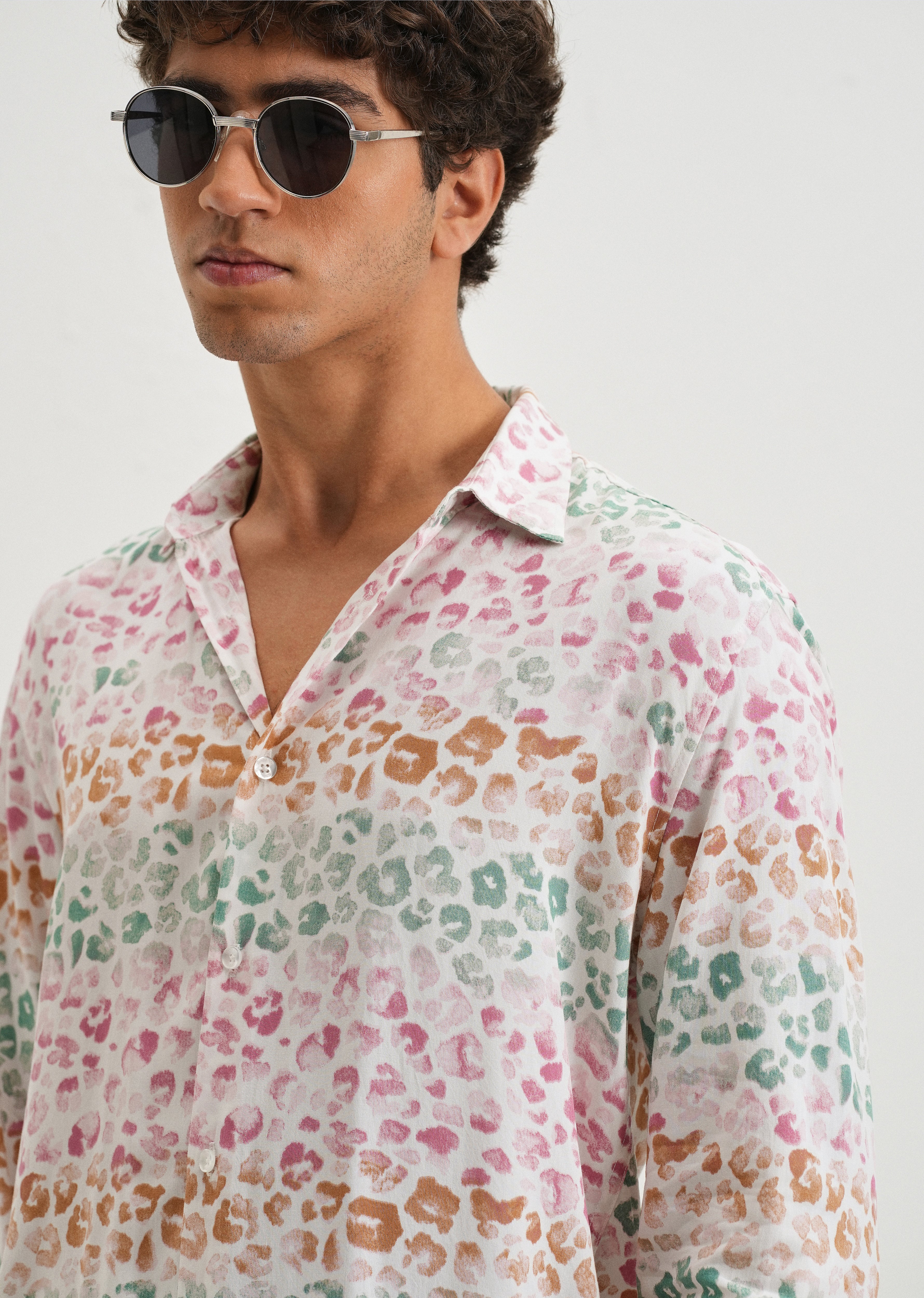 Multi coloured Panthera Print Full sleeve shirt