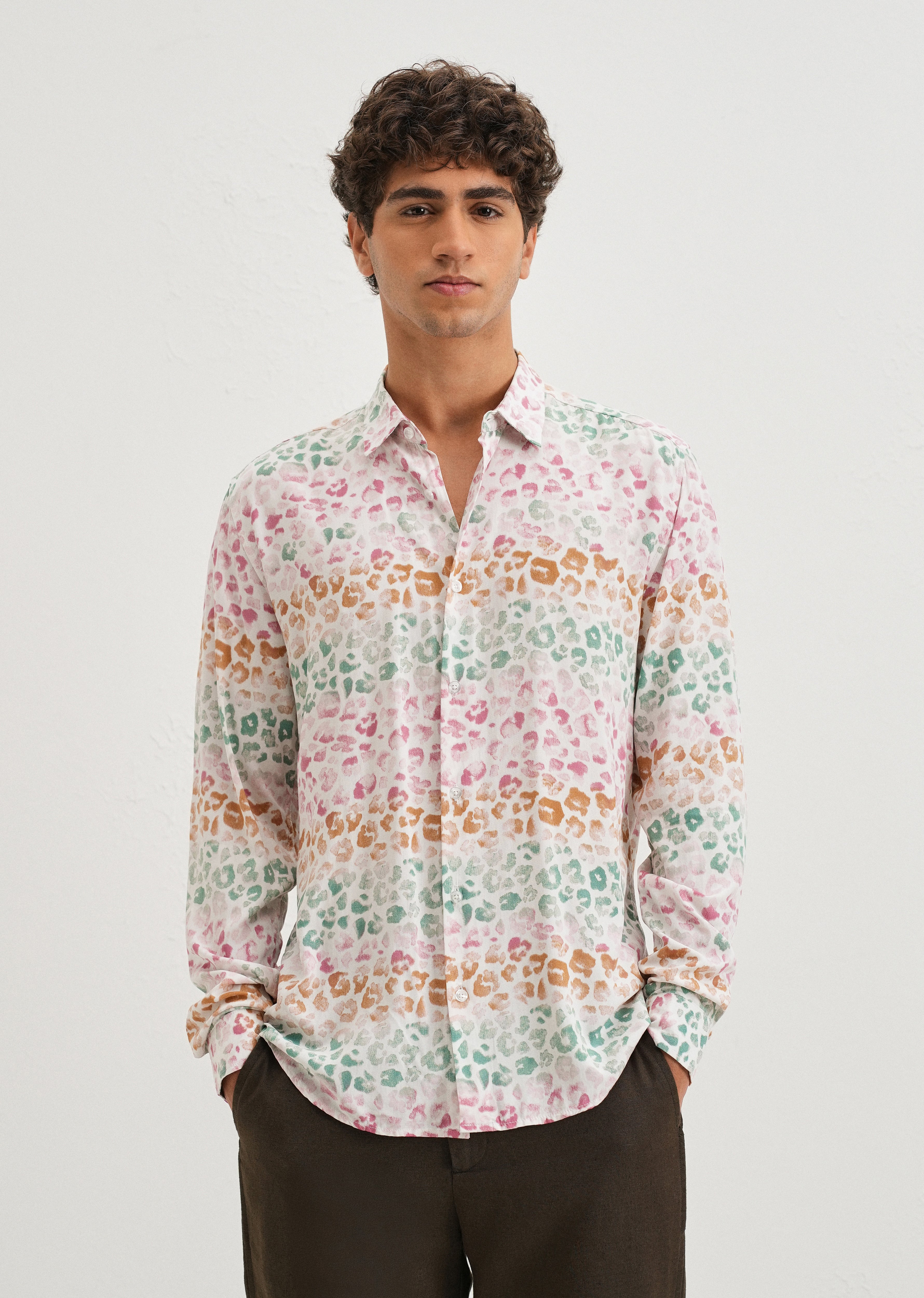 Multi coloured Panthera Print Full sleeve shirt