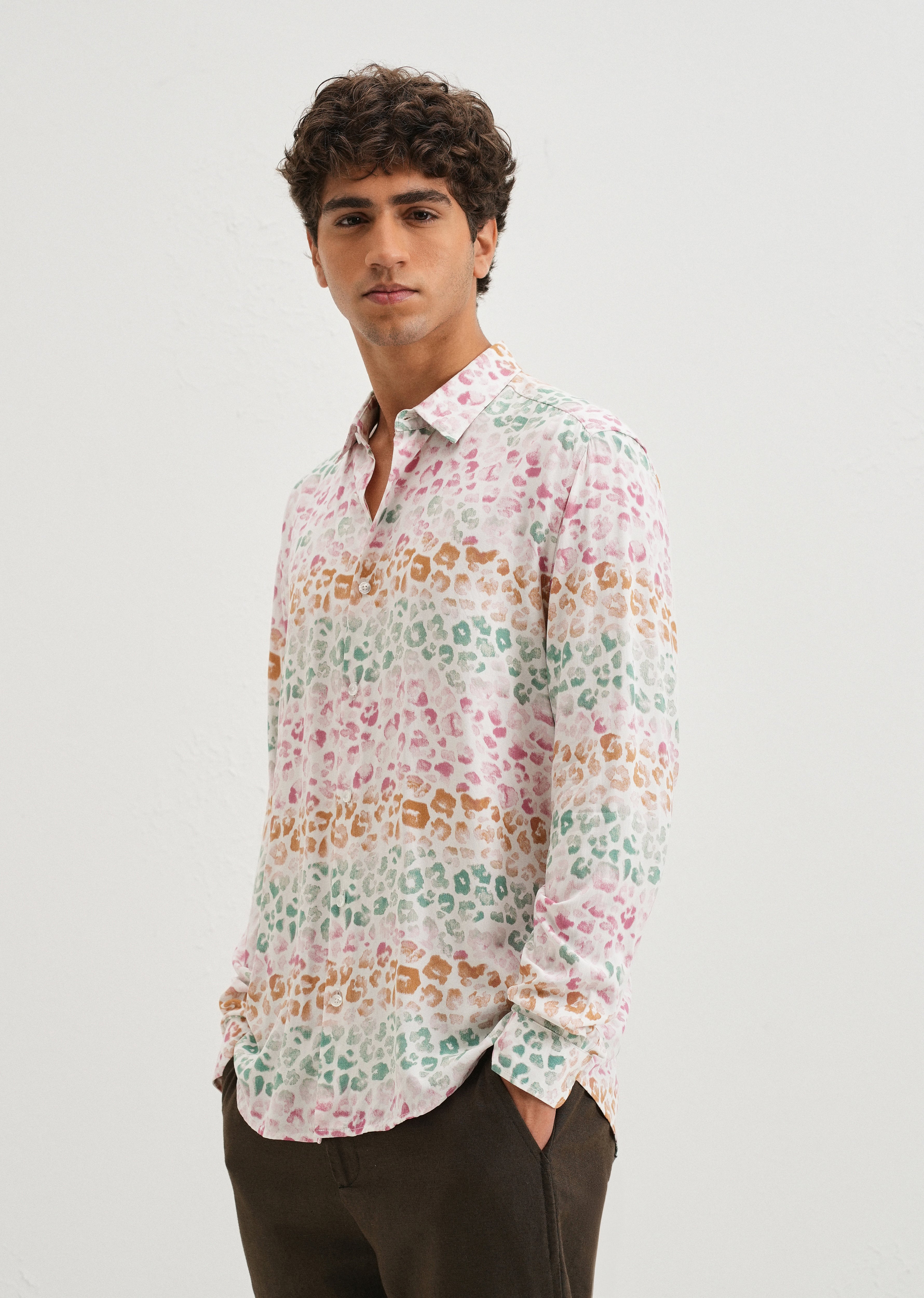 Multi coloured Panthera Print Full sleeve shirt