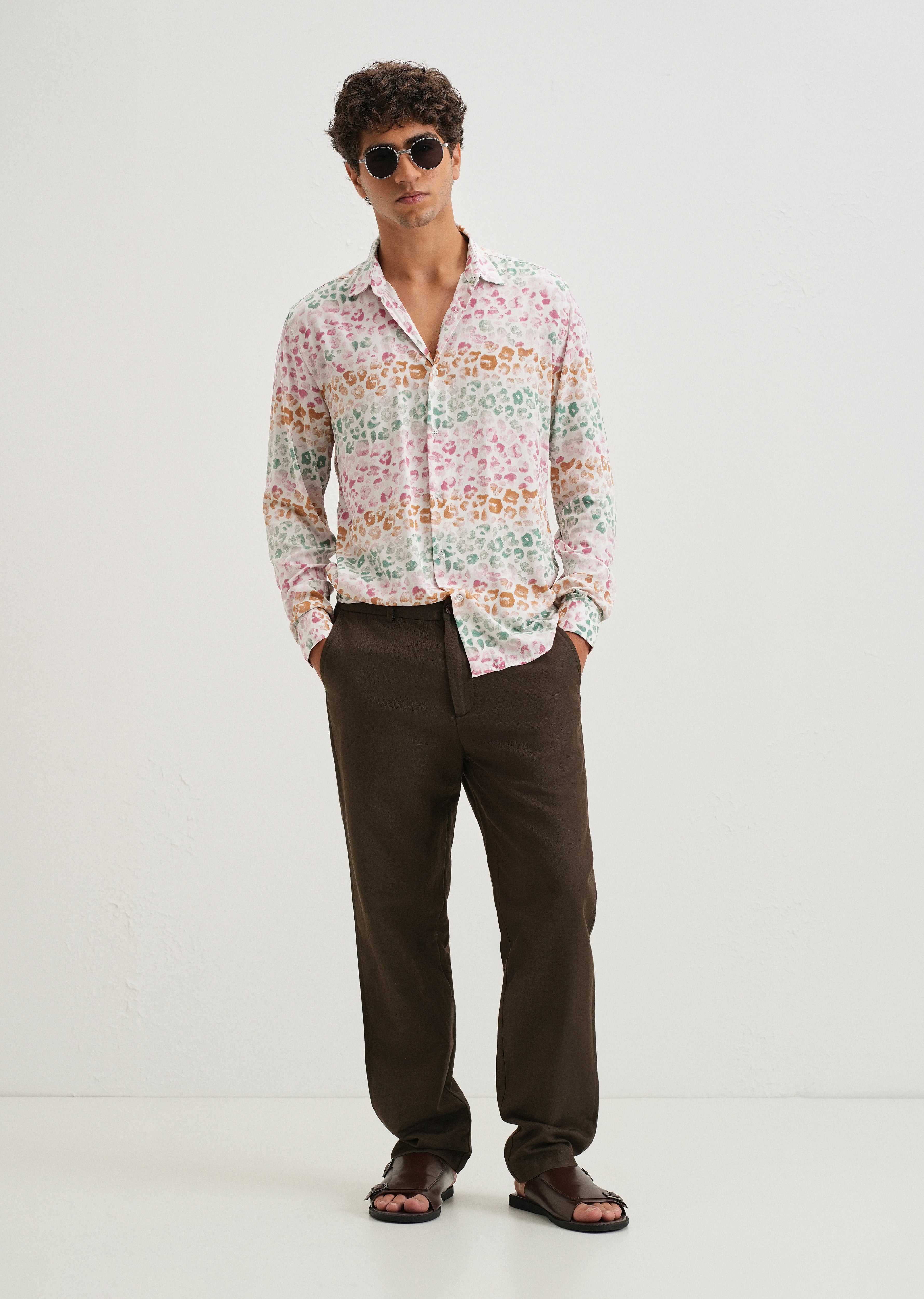 Multi coloured Panthera Print Full sleeve shirt