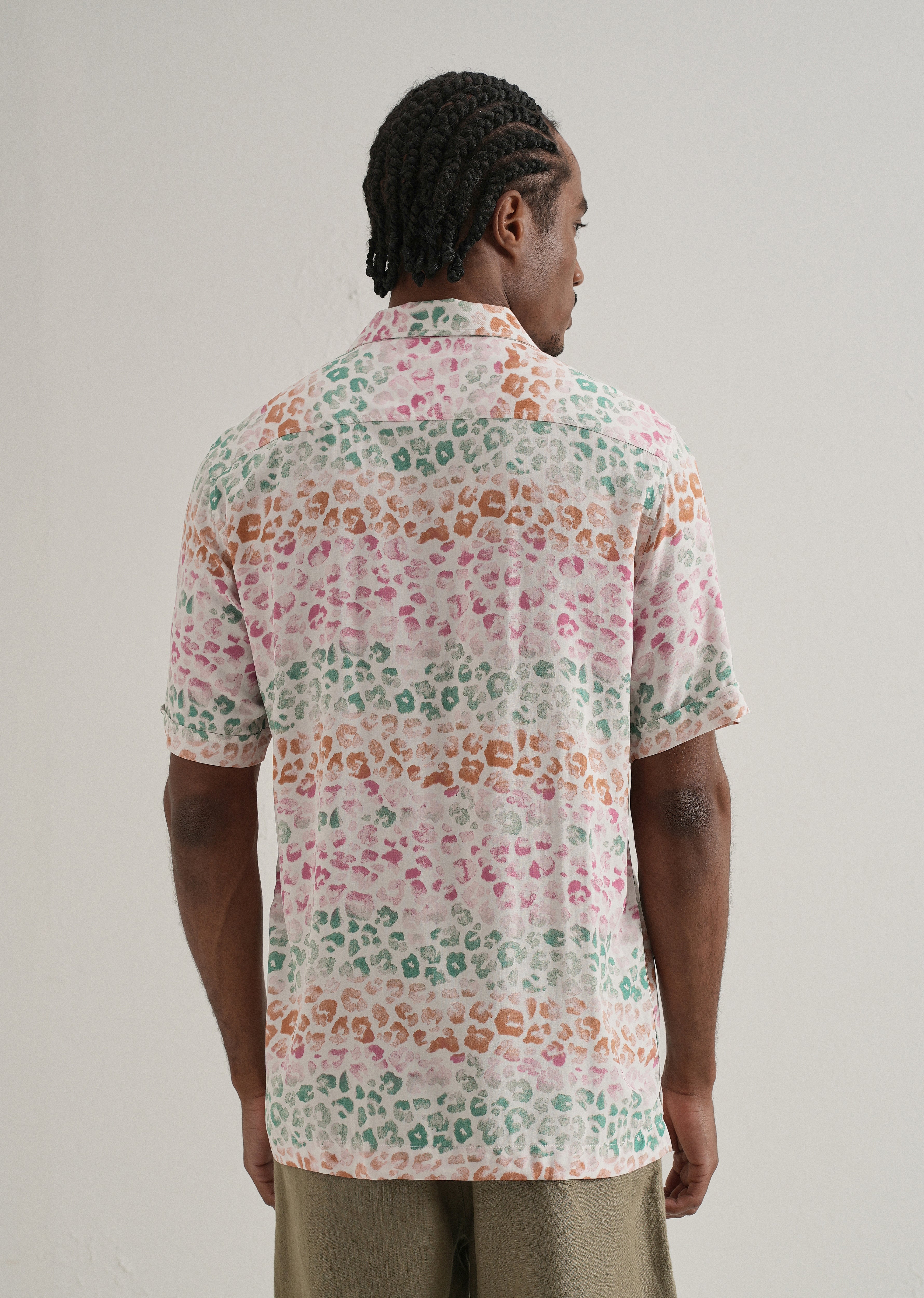 Multi coloured Panthera Print Half sleeve shirt