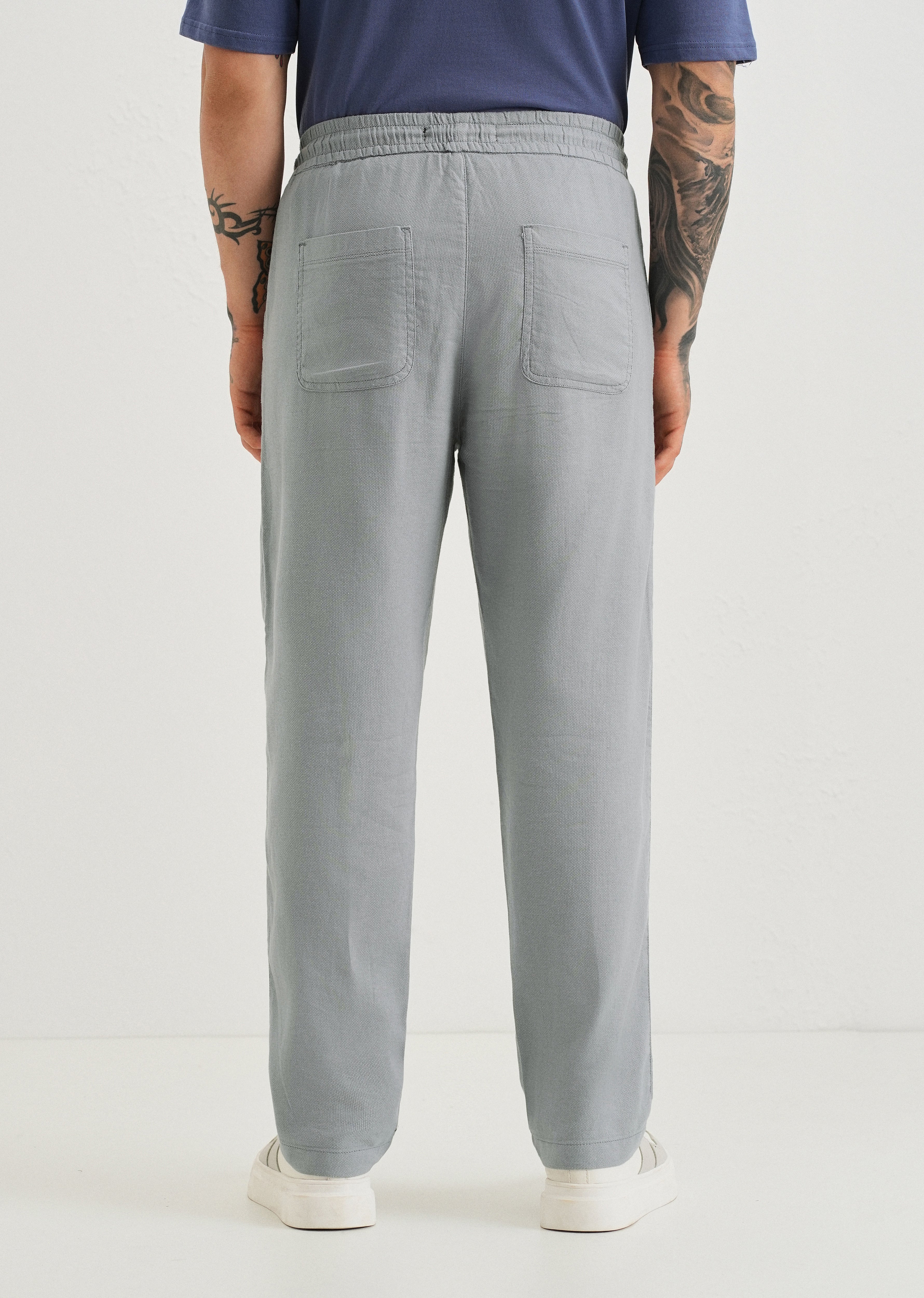 Mystic Blue Textured Pants