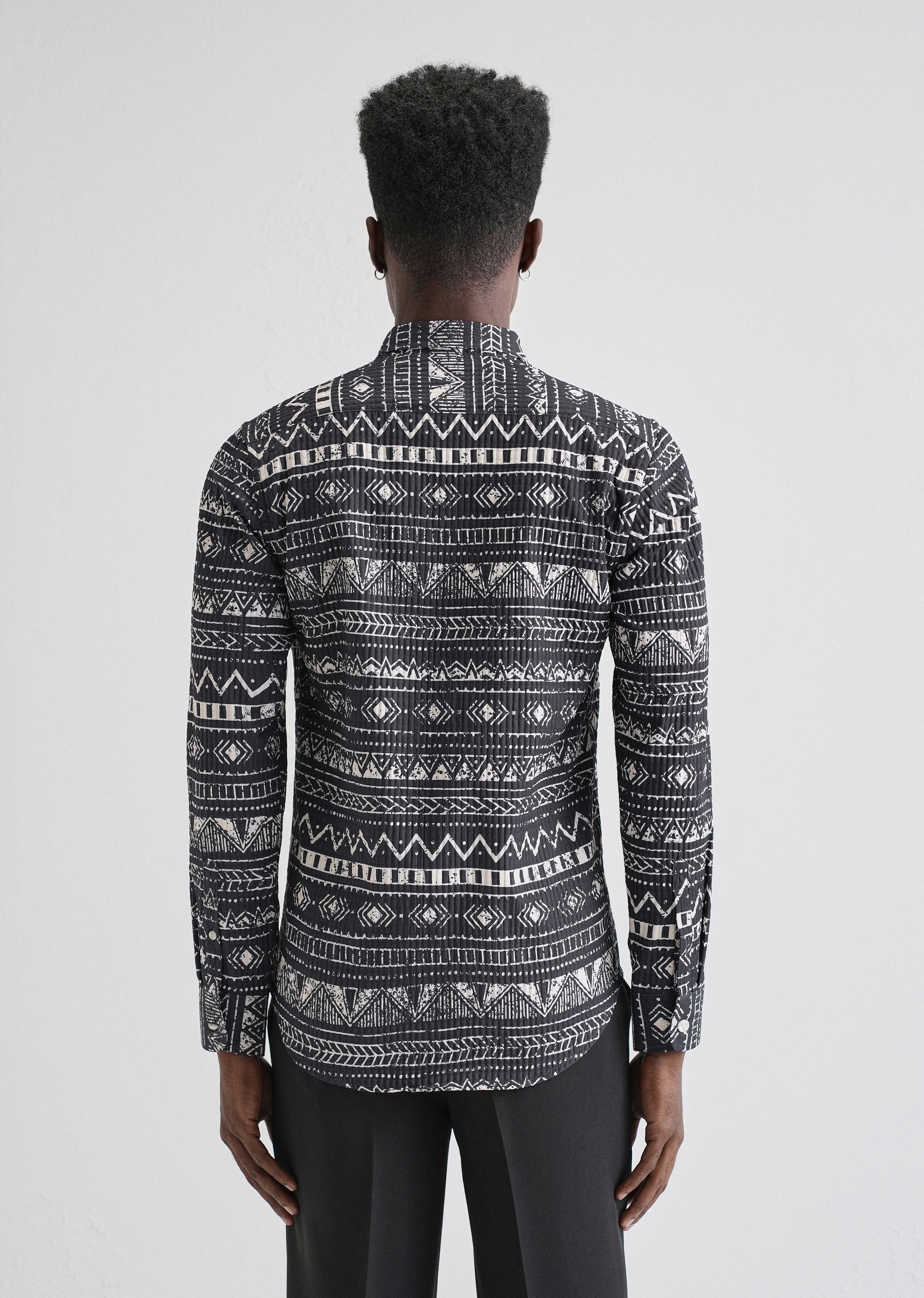 Mystic Maze Black Puff Shirt