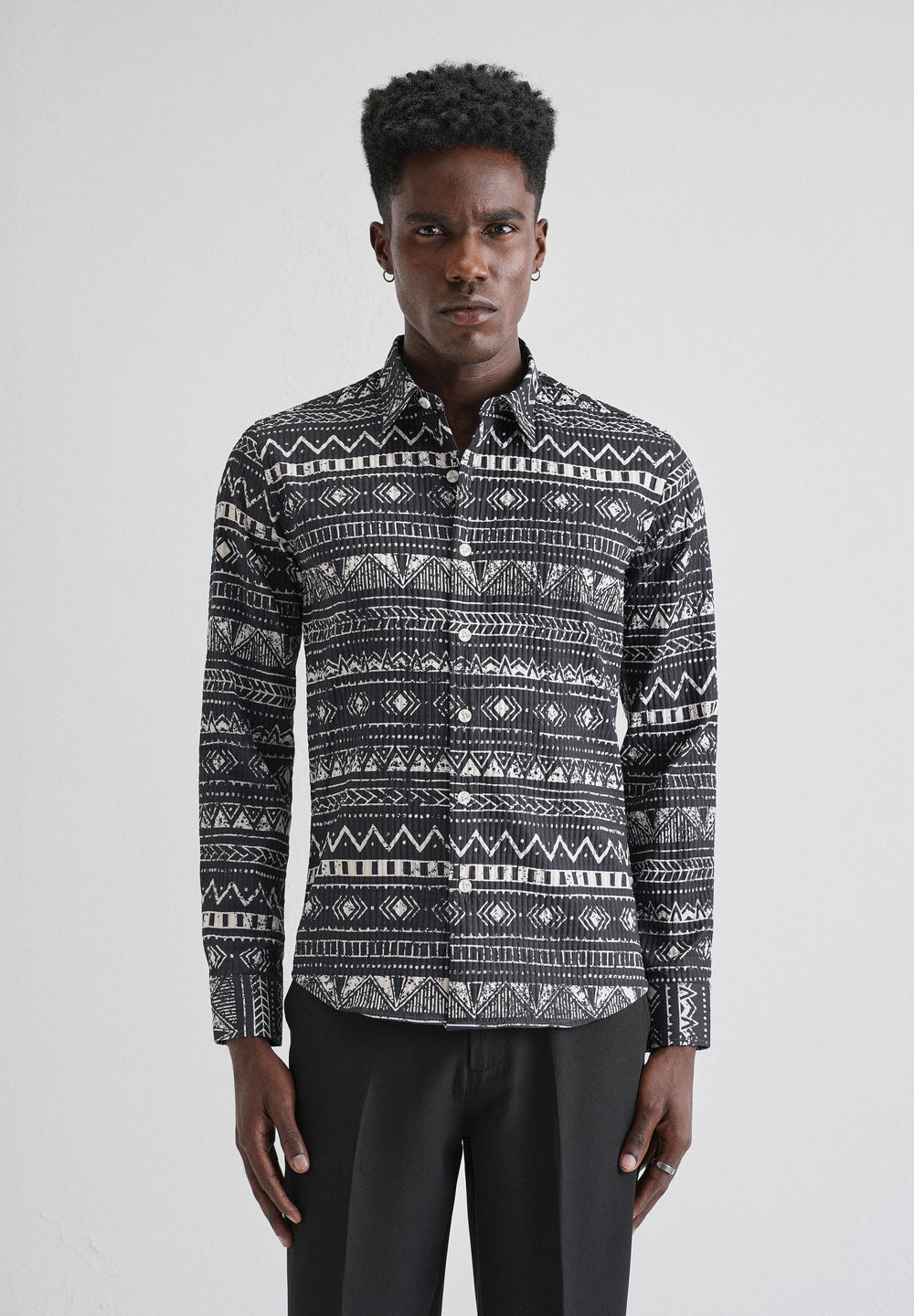 Mystic Maze Black Puff  Shirt