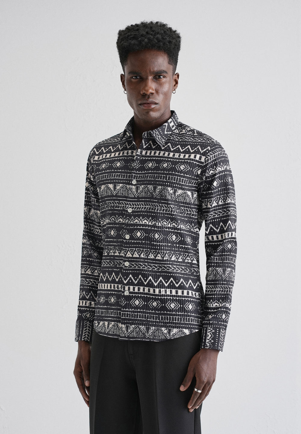 Mystic Maze Black Puff  Shirt