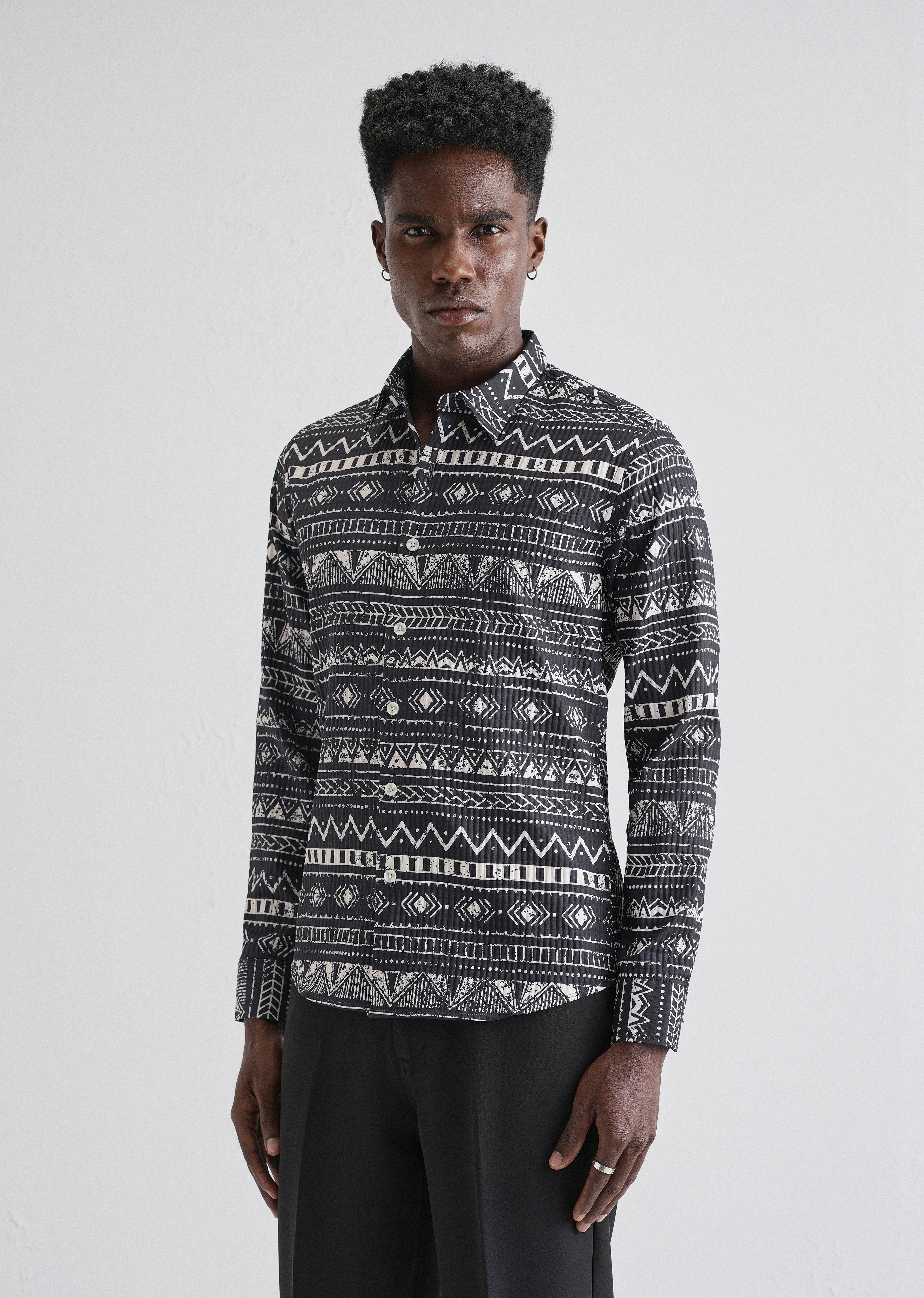 Mystic Maze Black Puff Shirt