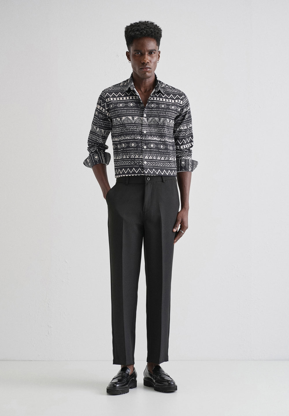 Mystic Maze Black Puff  Shirt