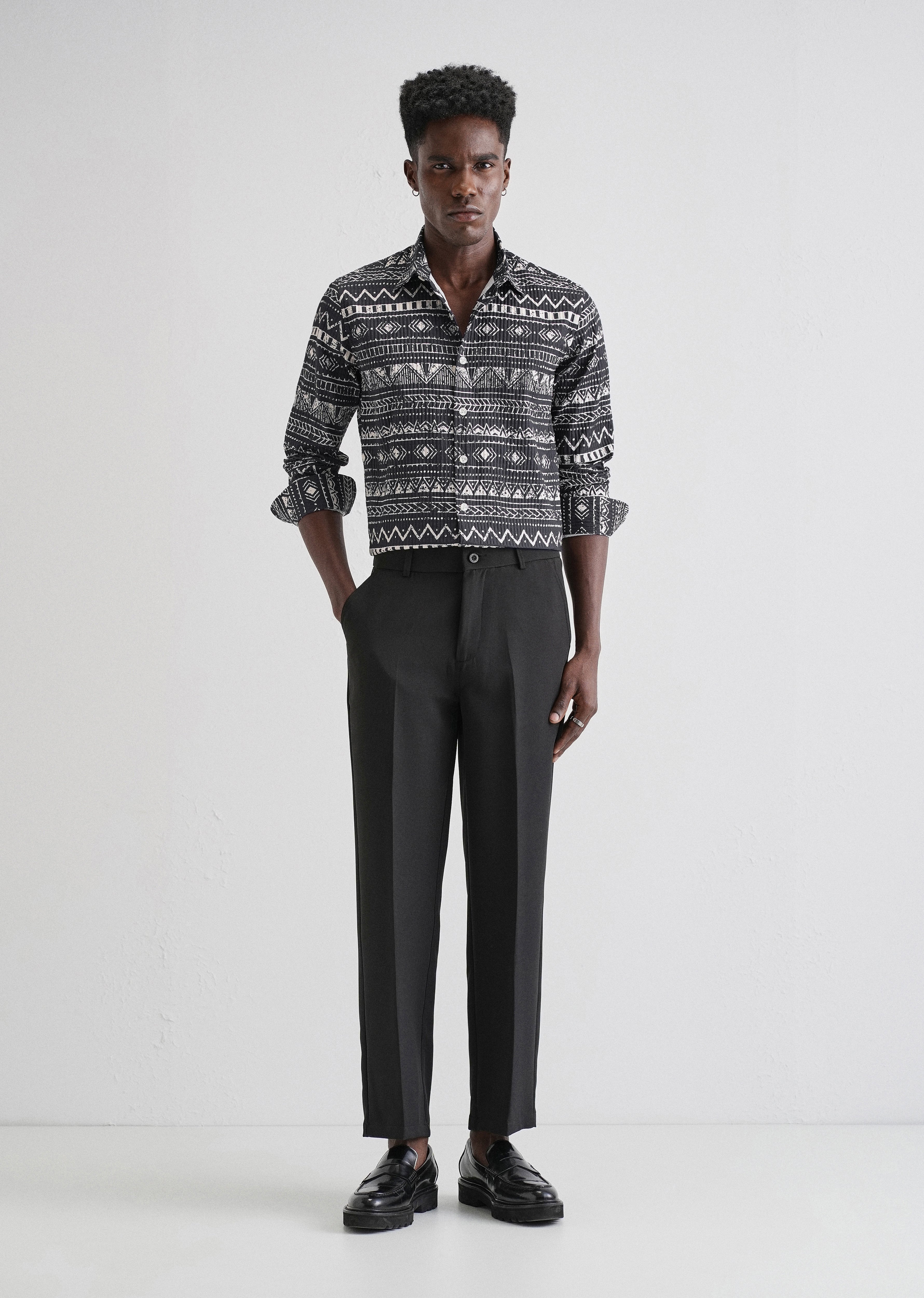 Mystic Maze Black Puff Shirt