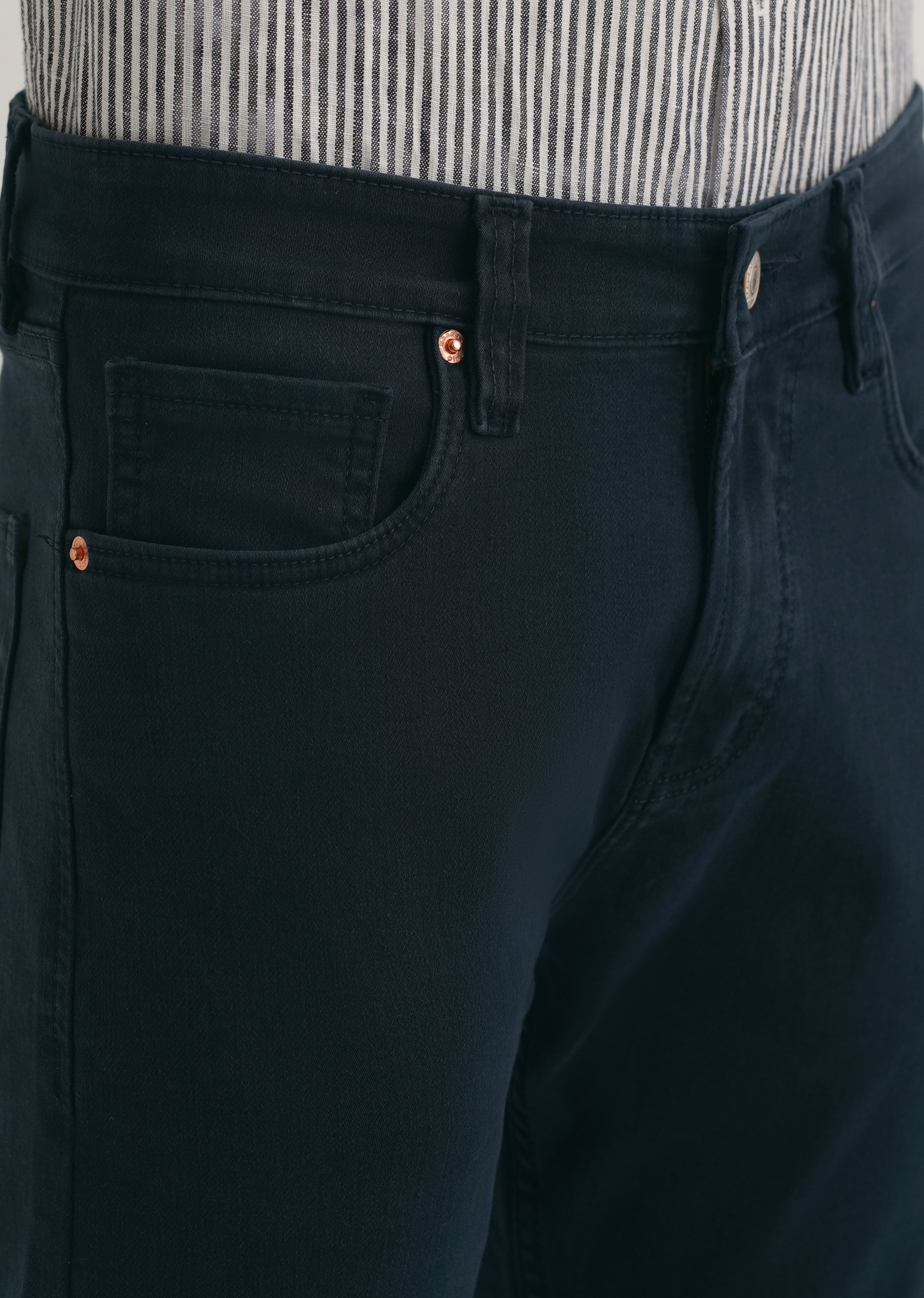 Navy Blue Ankle Slim Fit Denim