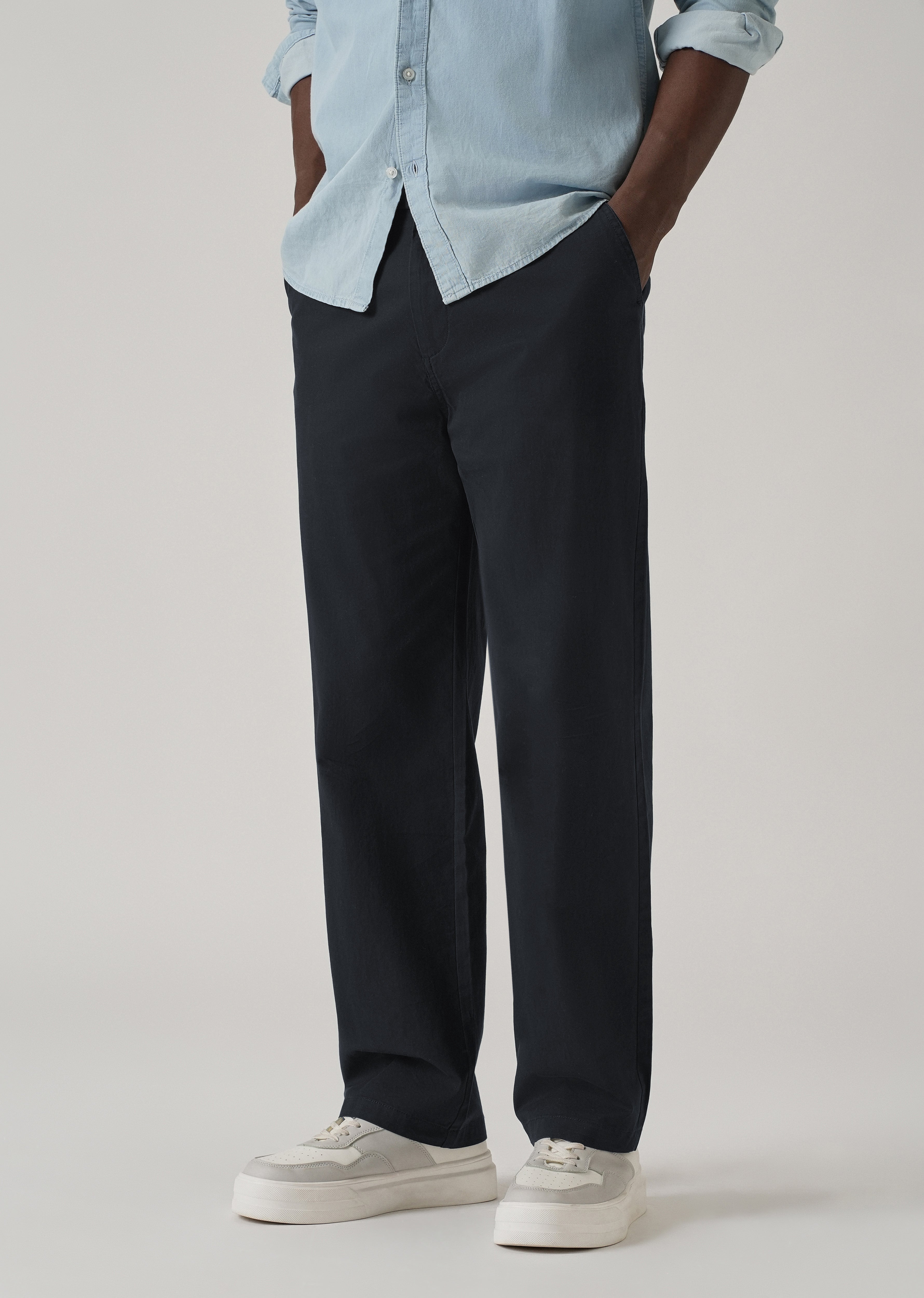 Baggy Fit Navy Blue Chinos
