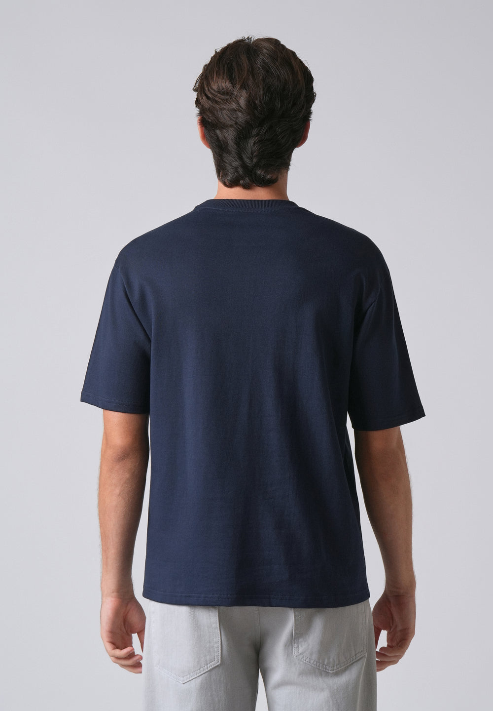Navy Blue Basic Relaxed Fit T-shirt