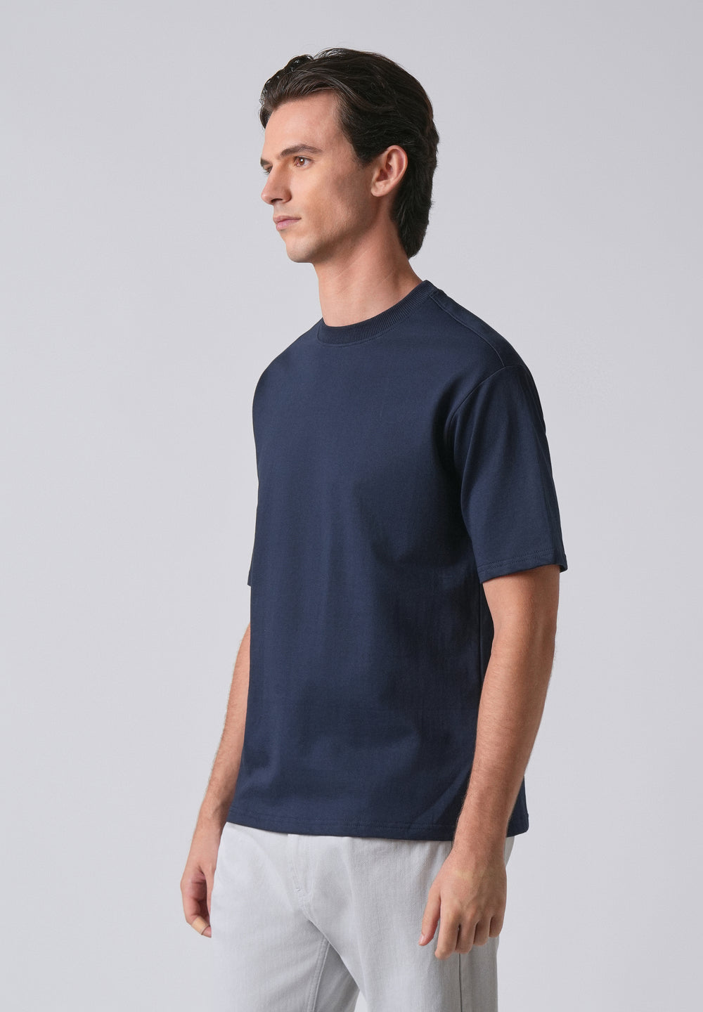 Navy Blue Basic Relaxed Fit T-shirt