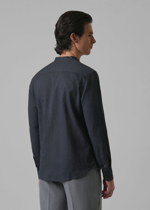 Navy Blue Cotton Linen Shirt