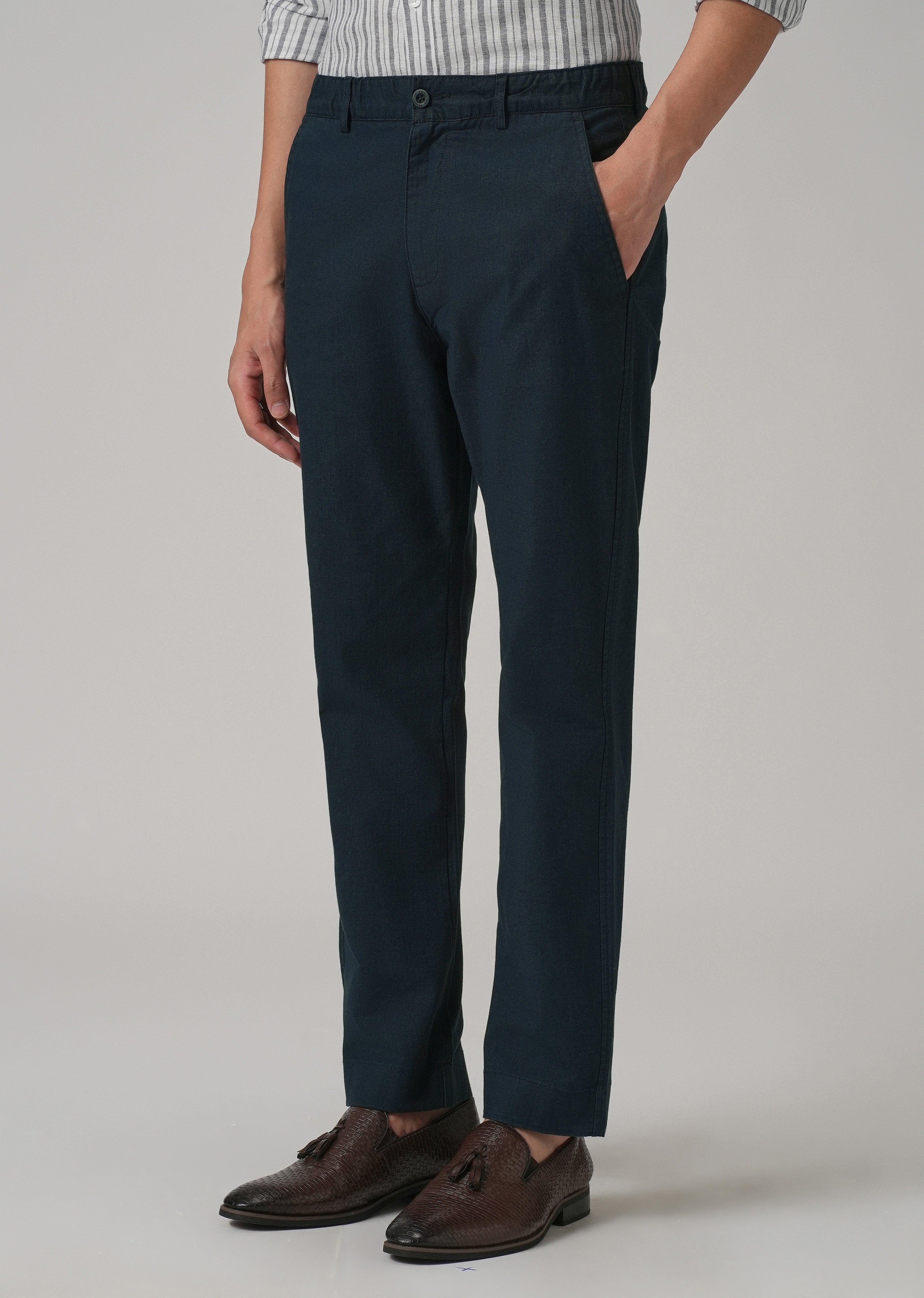 Navy Blue Cotton Trouser