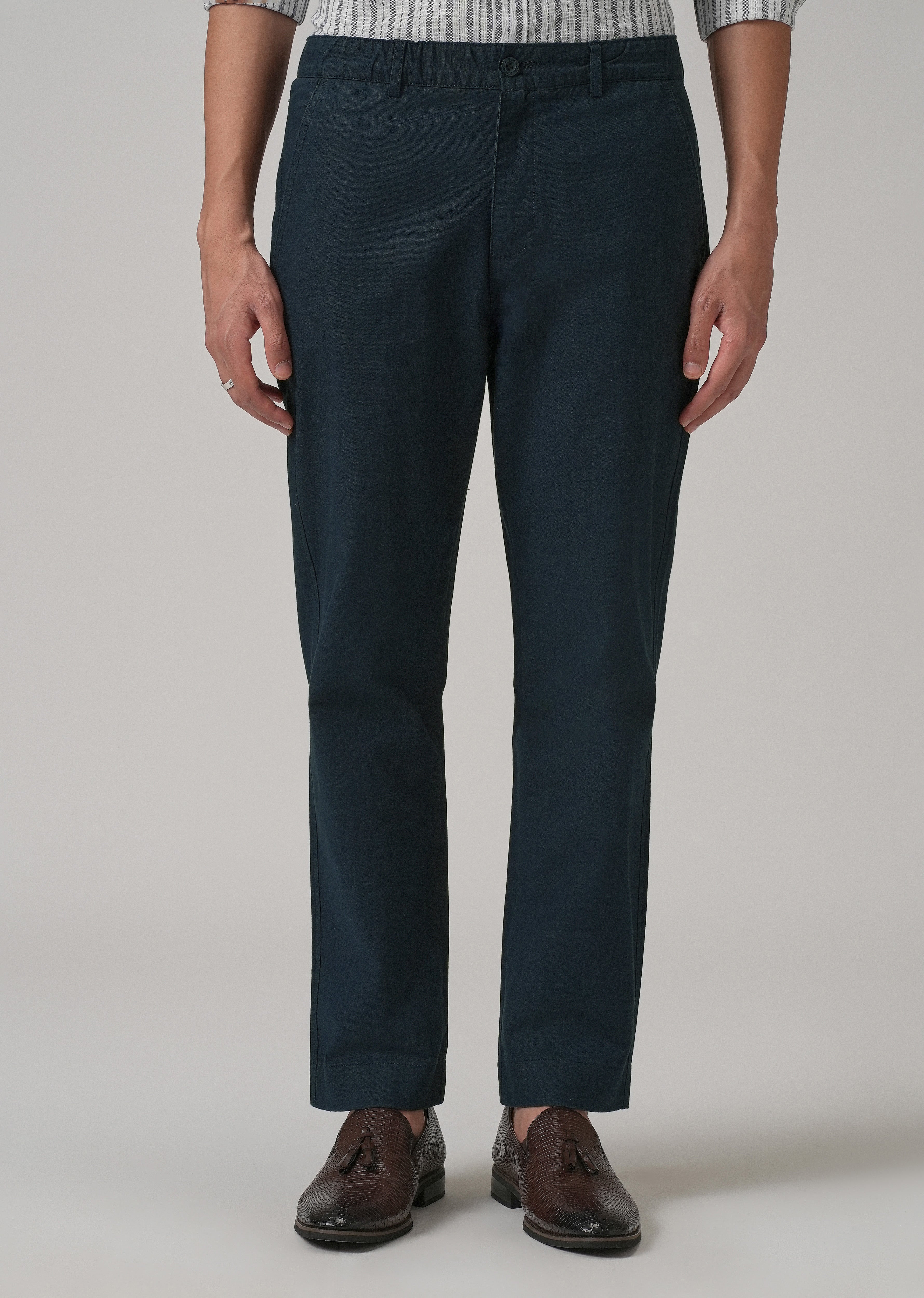 Navy Blue Cotton Trouser