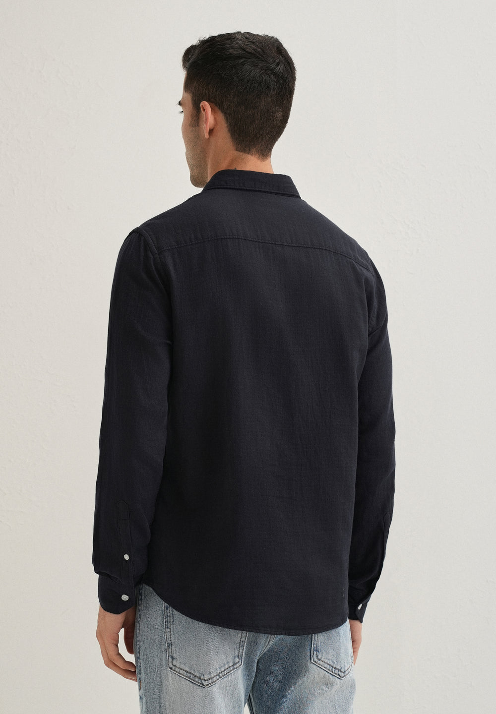 Navy Blue Plain Pure Cotton Shirt