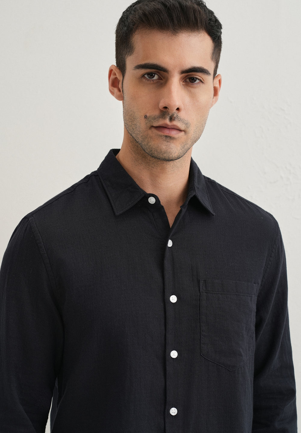 Navy Blue Plain Pure Cotton Shirt