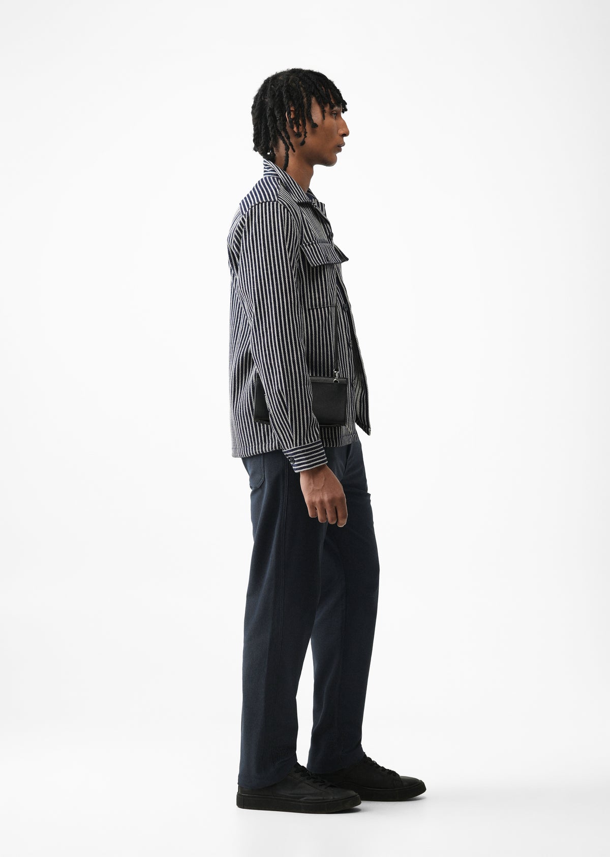 Navy Blue Straight Fit Corduroy Pants