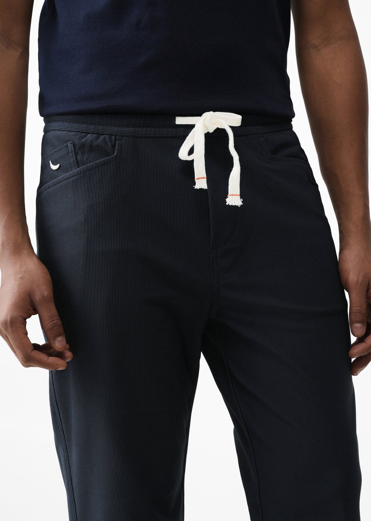 Navy Blue Straight Fit Corduroy Pants