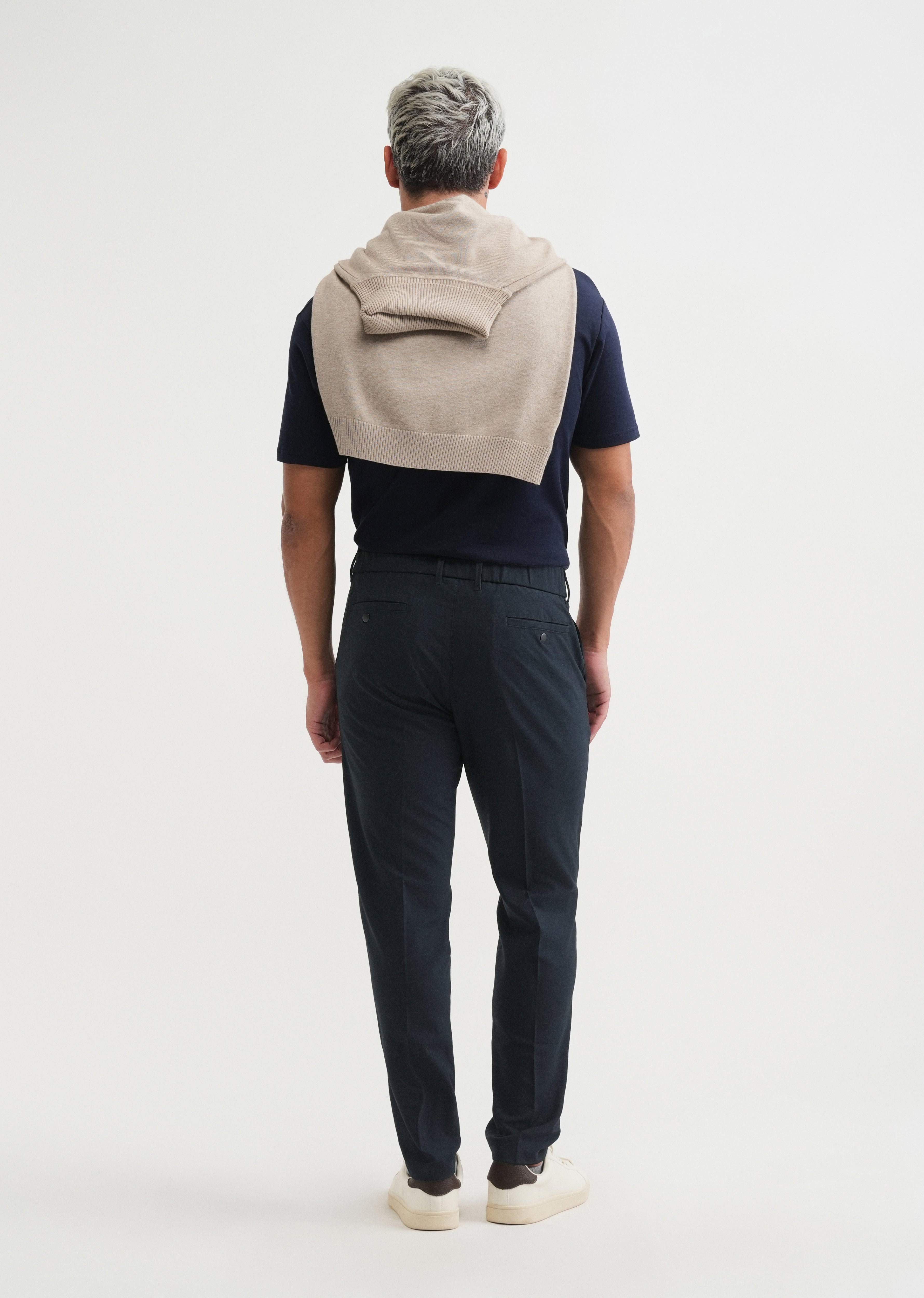Navy Blue Semi-Elasticated Trouser