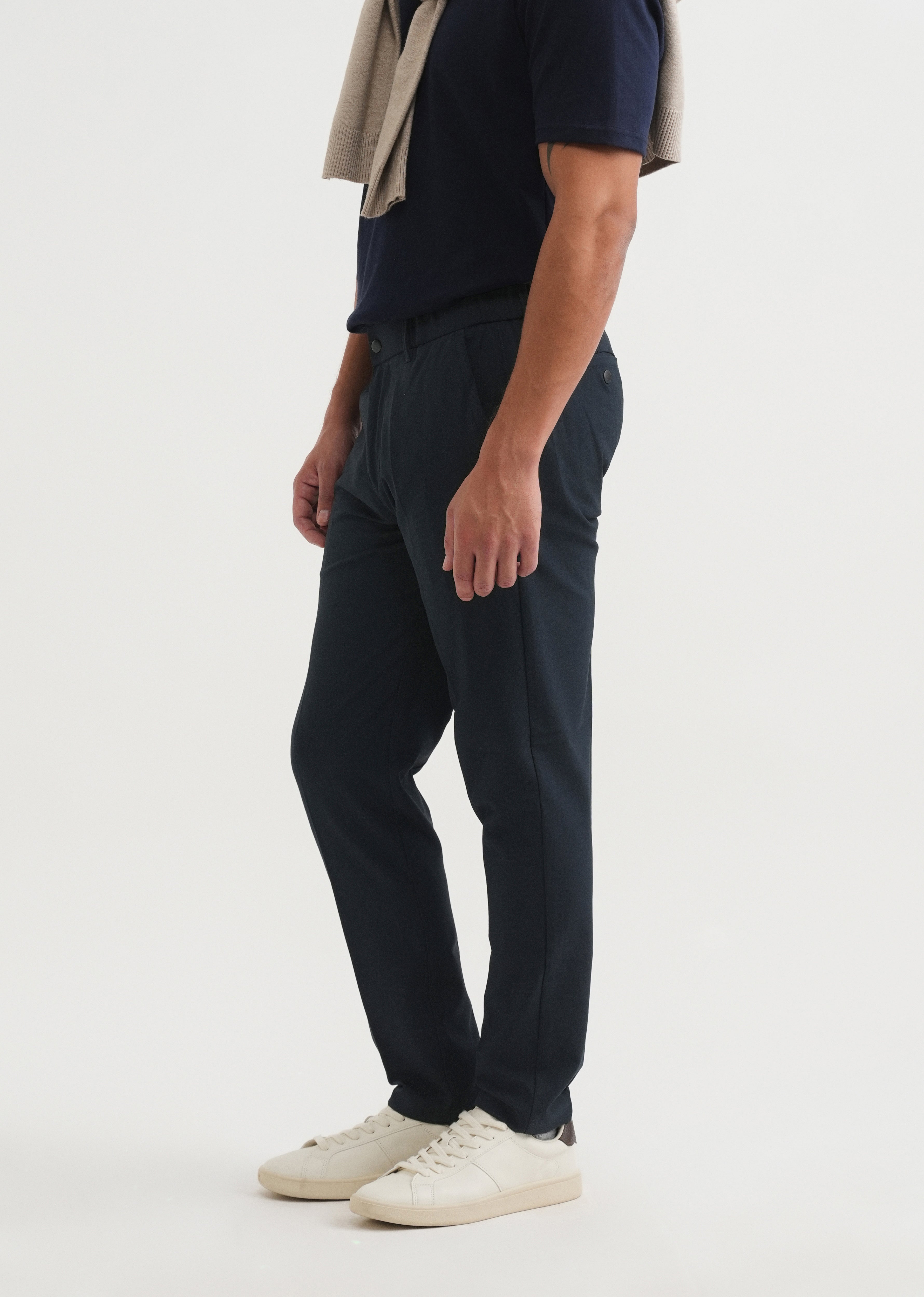 Navy Blue Semi-Elasticated Trouser