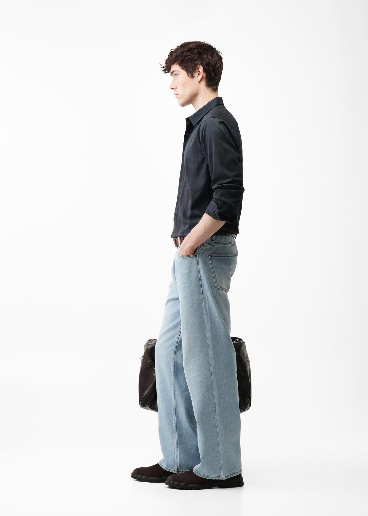 Navy Tonal Check Shirt