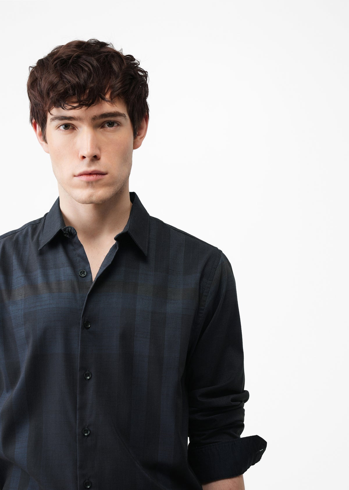 Navy Tonal Check Shirt