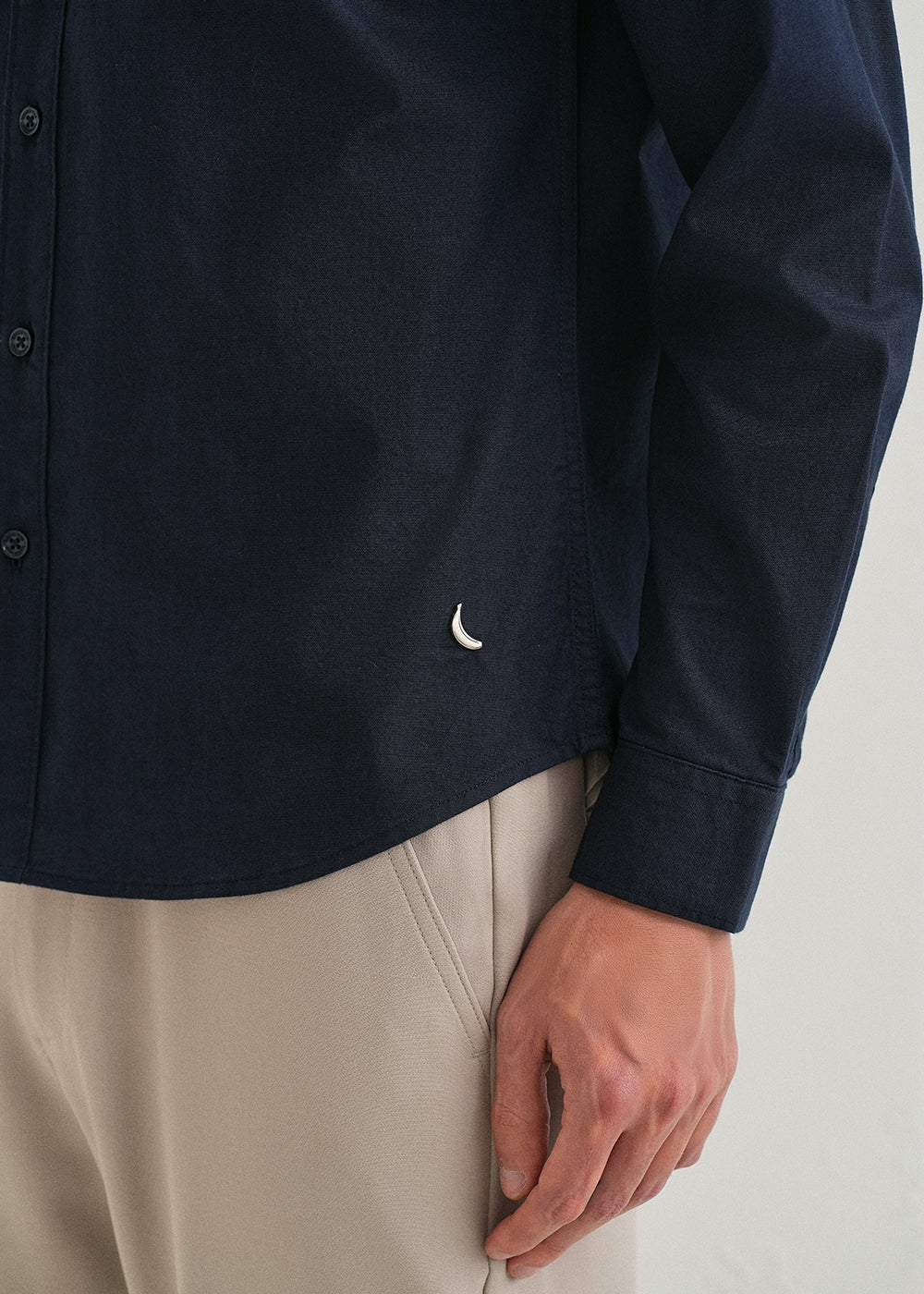 Navy Blue Contrast Placket Shirt