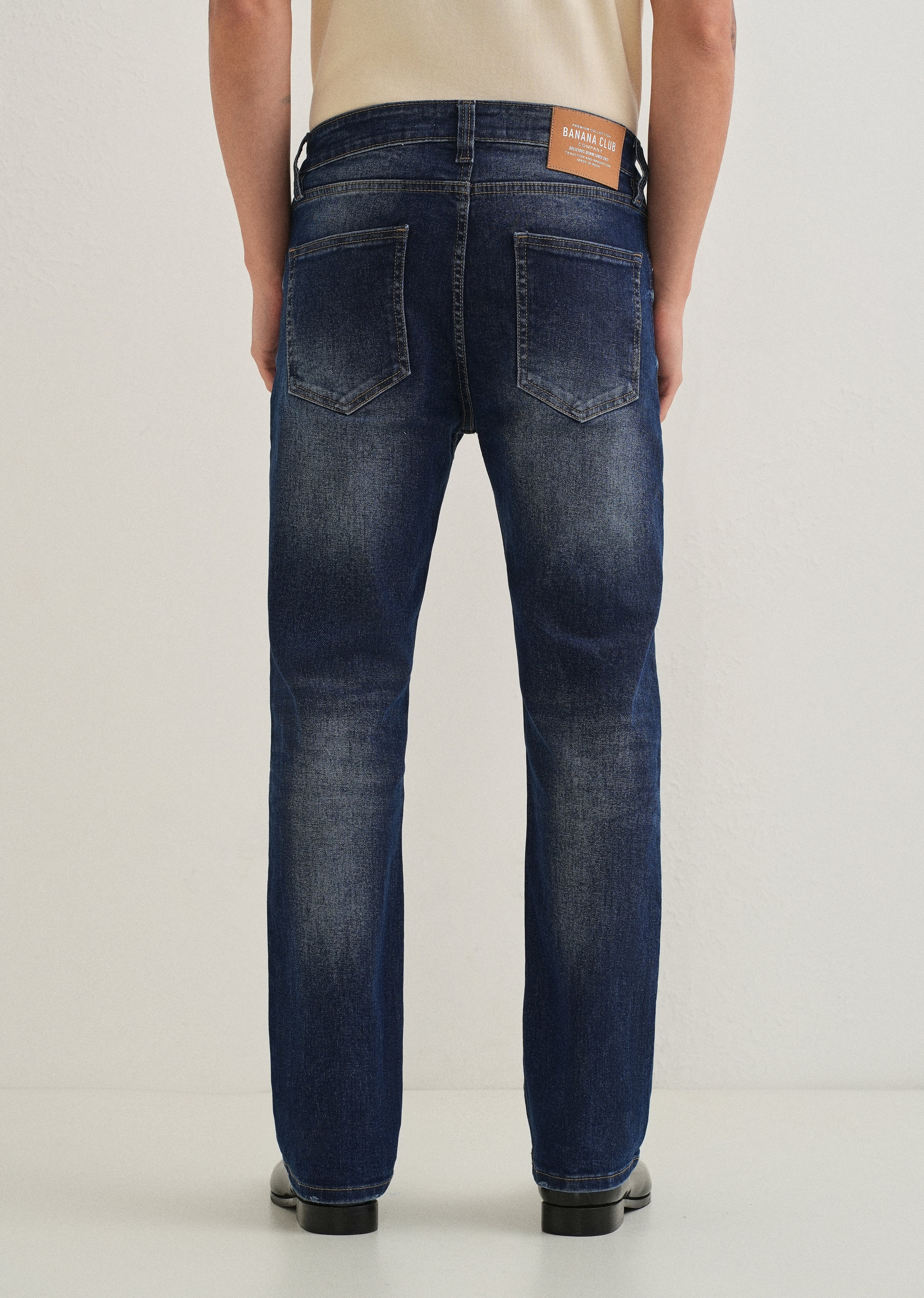 Navy Blue Straight Fit Denim