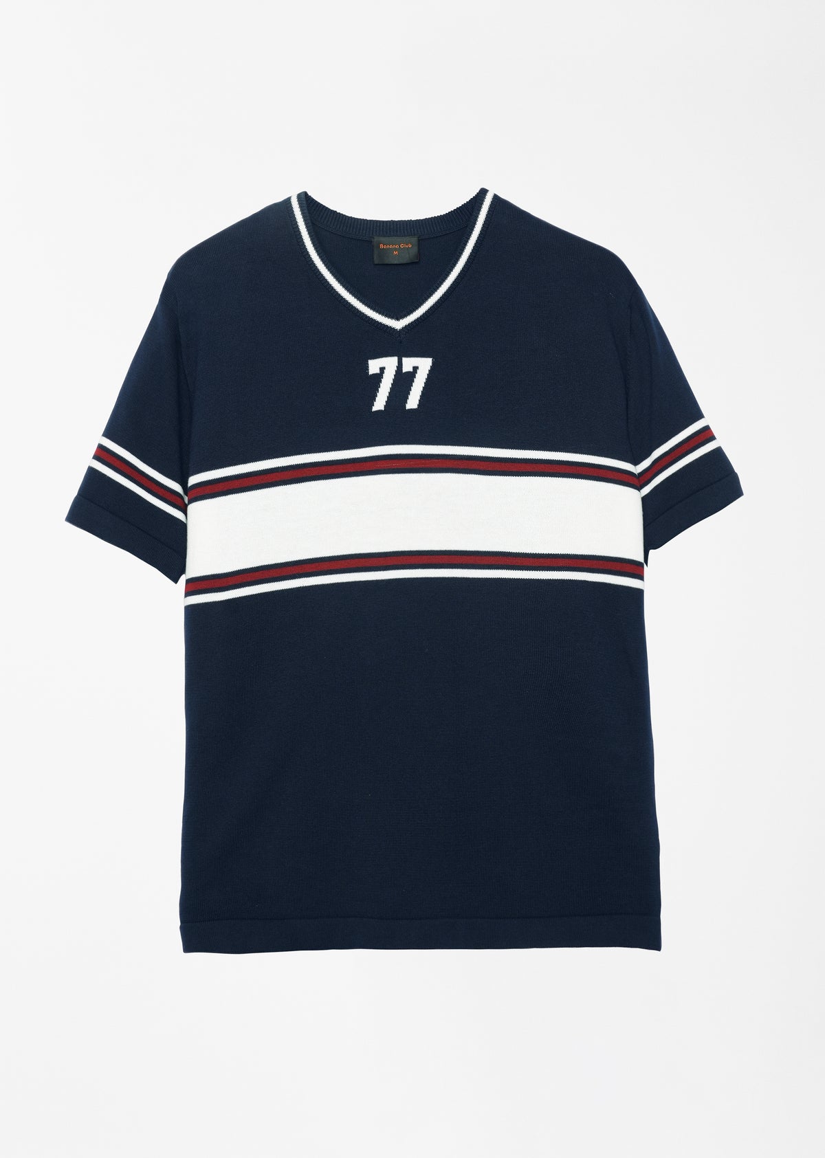Navy Blue Varsity Jacquard Knit T-shirt