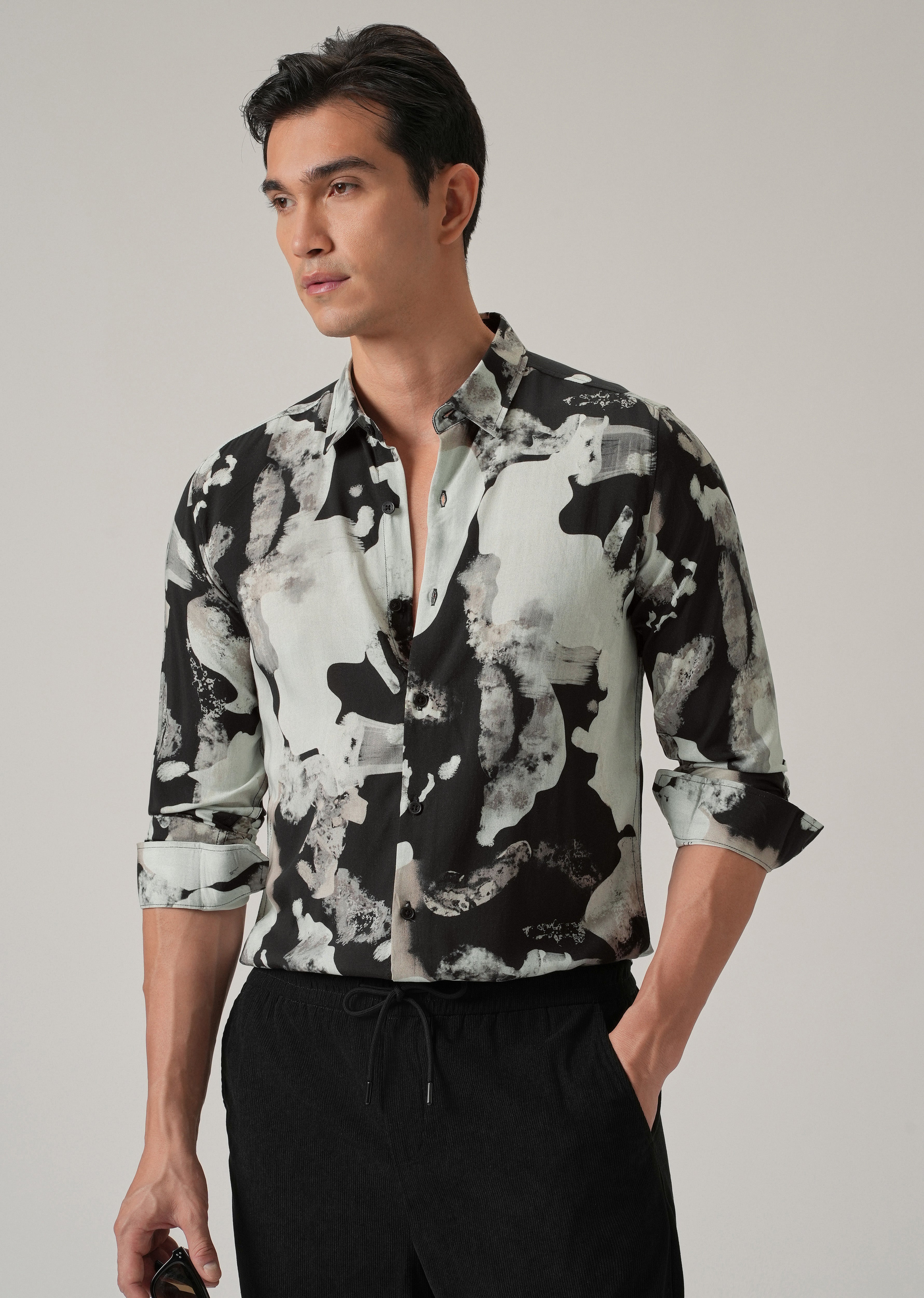 Black Neutral Print Shirt