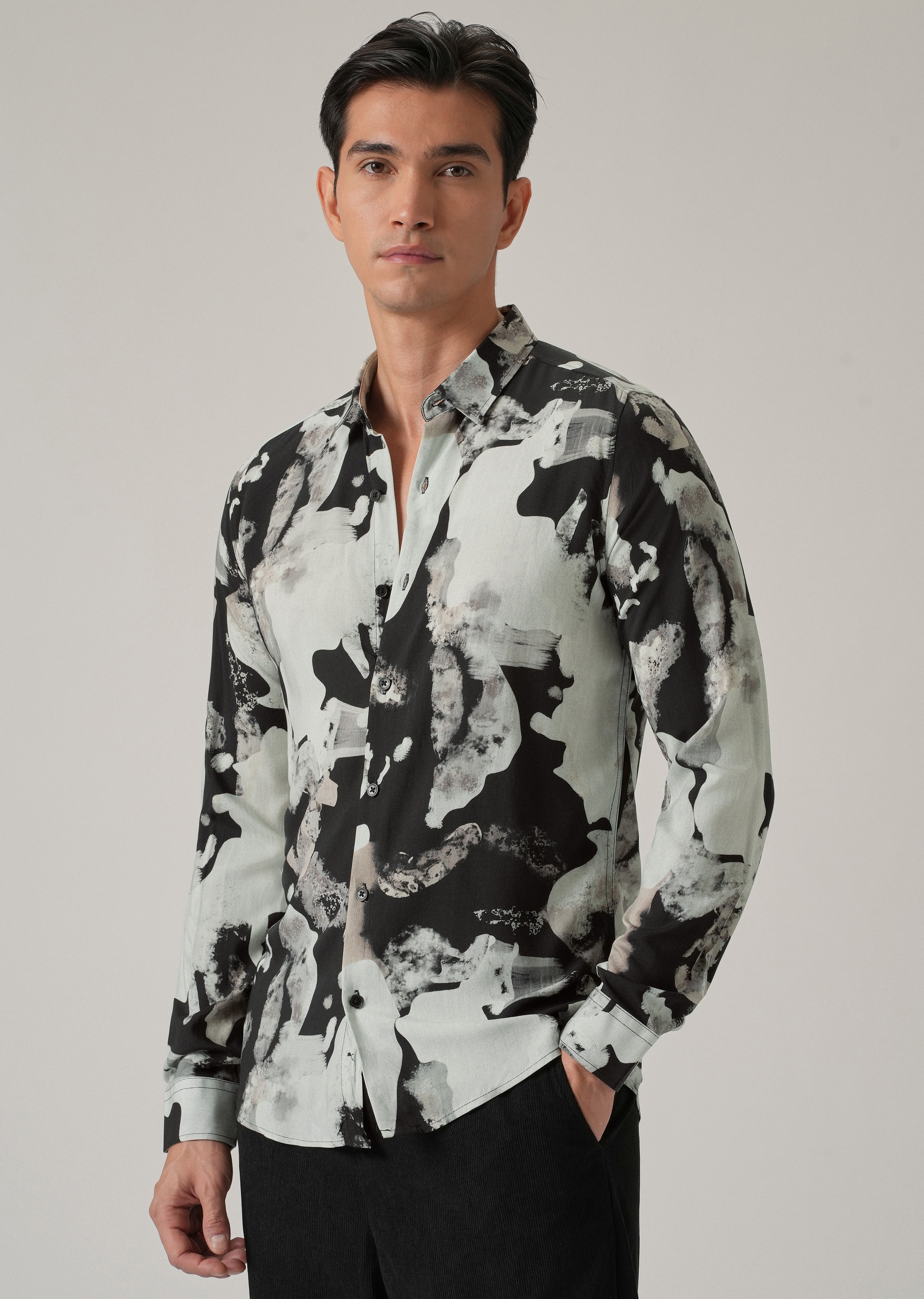 Black Neutral Print Shirt