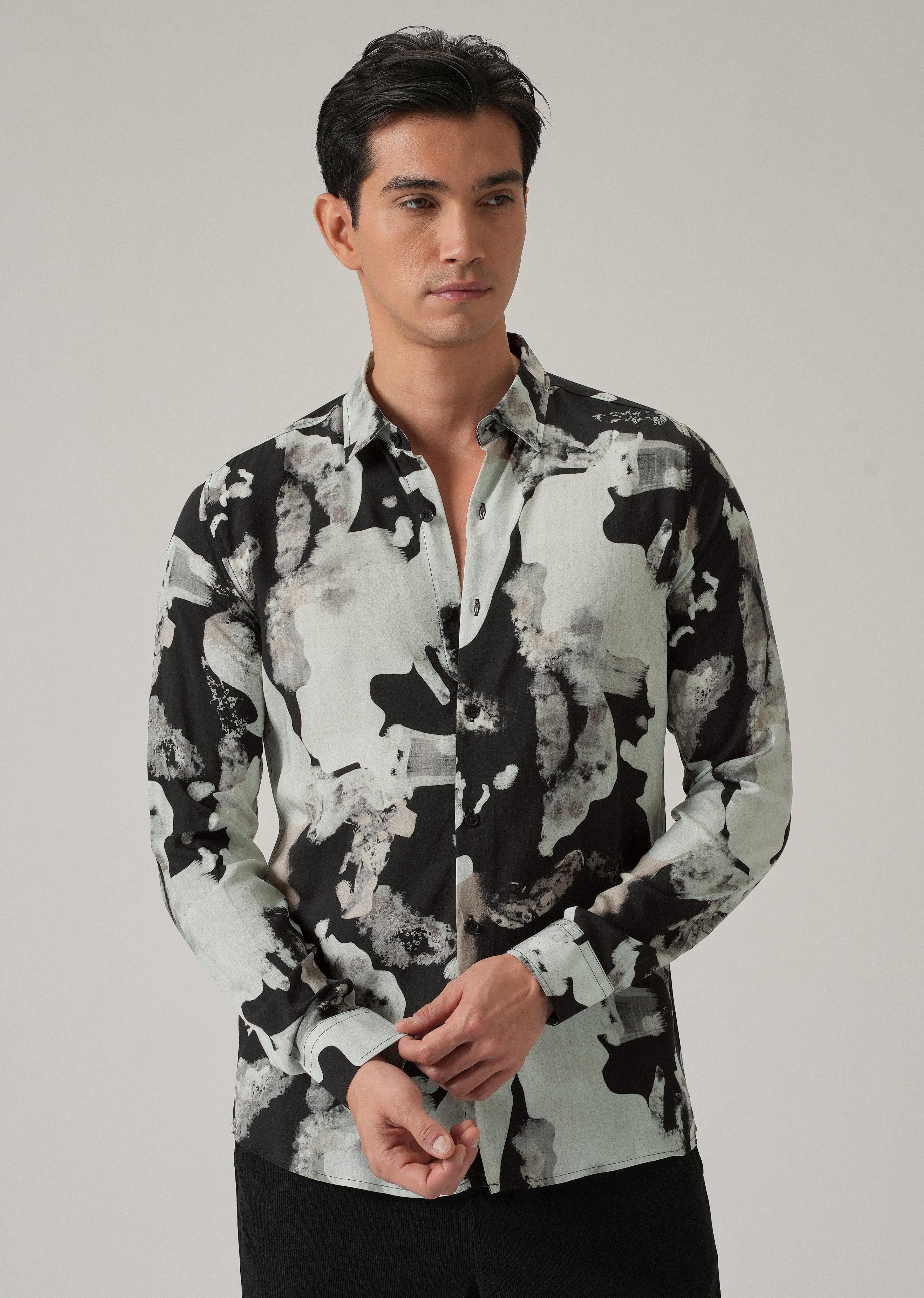 Black Neutral Print Shirt