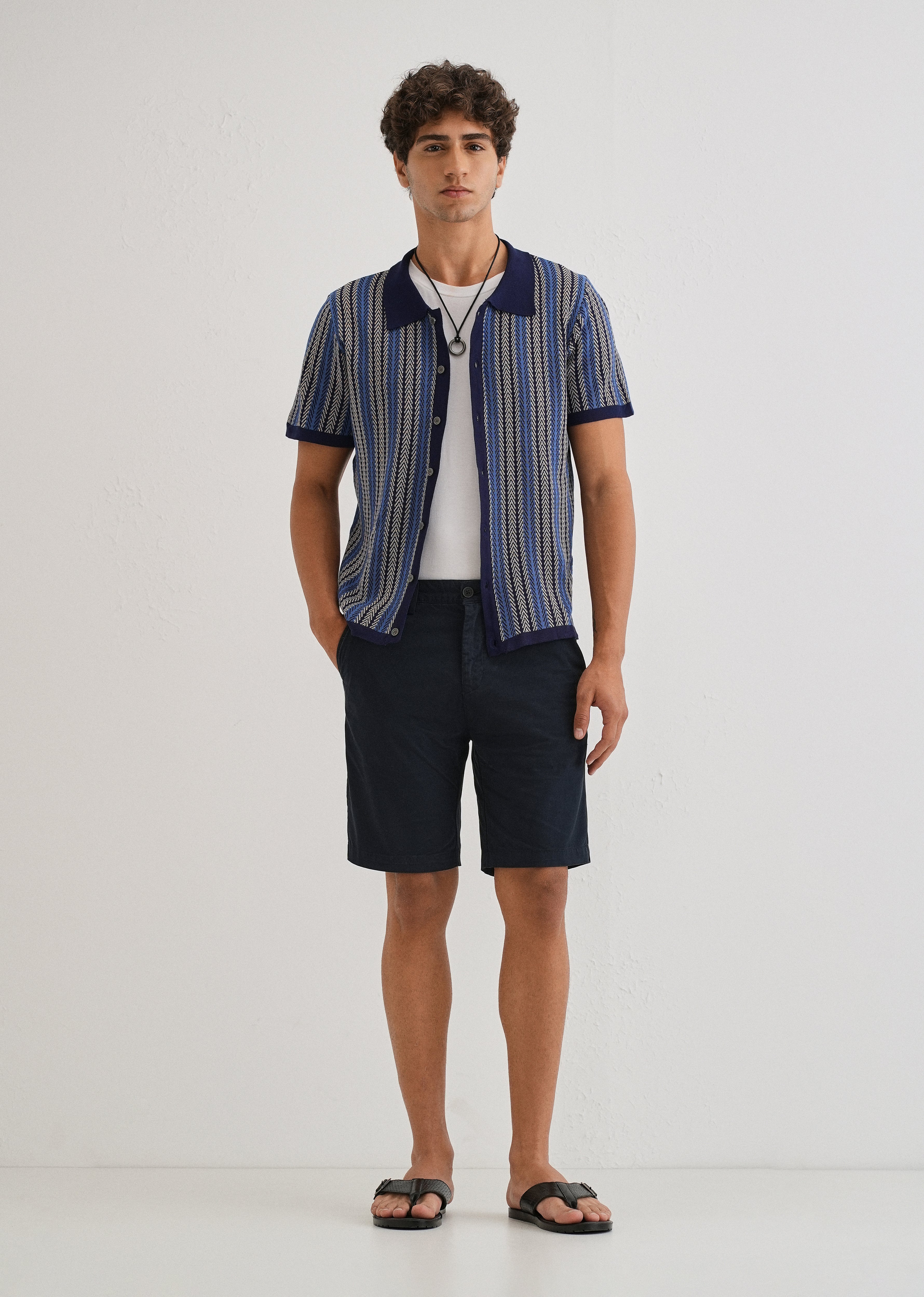 Night Blue Cotton Shorts