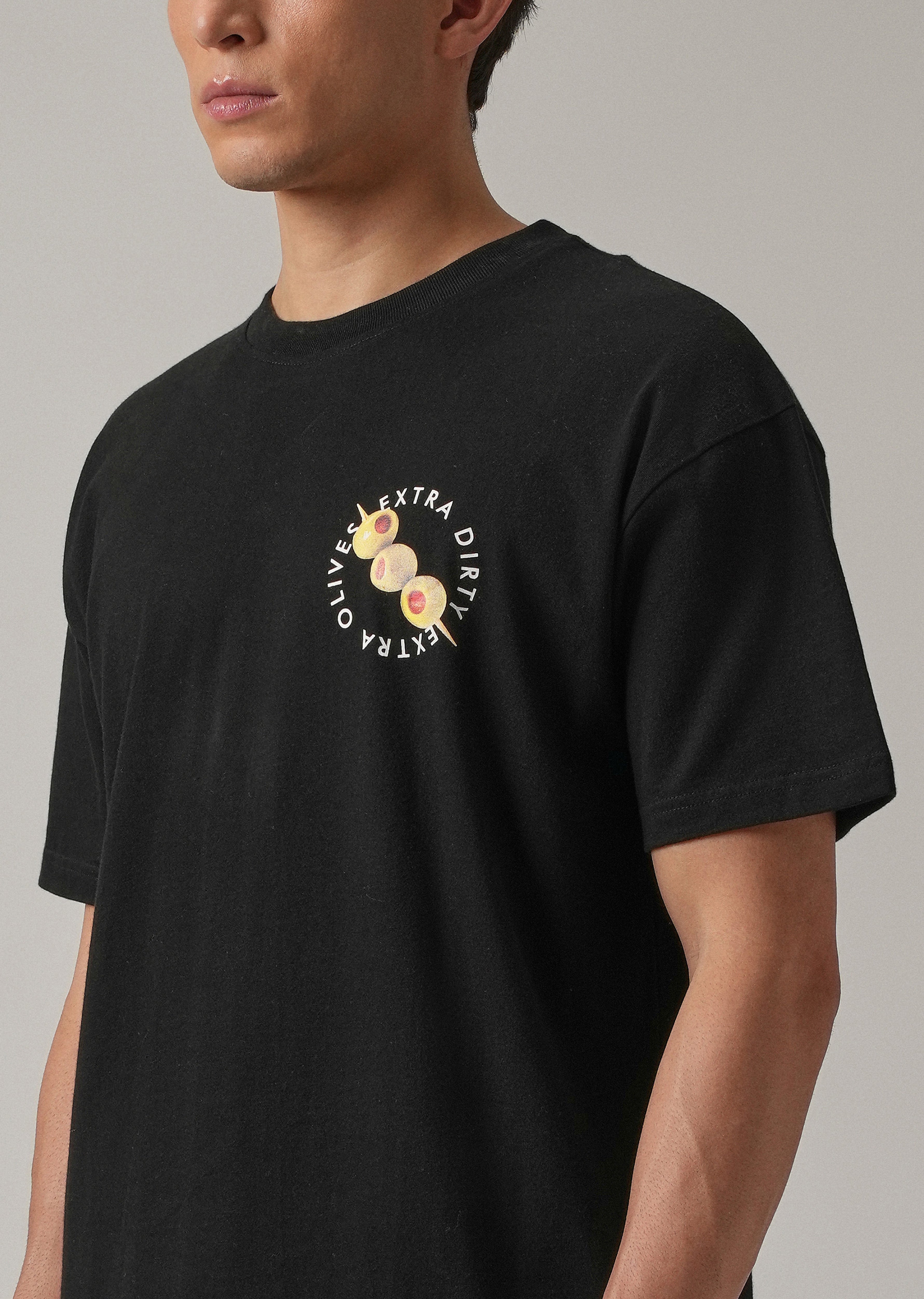 Noir Black Back Print Oversized T-shirt