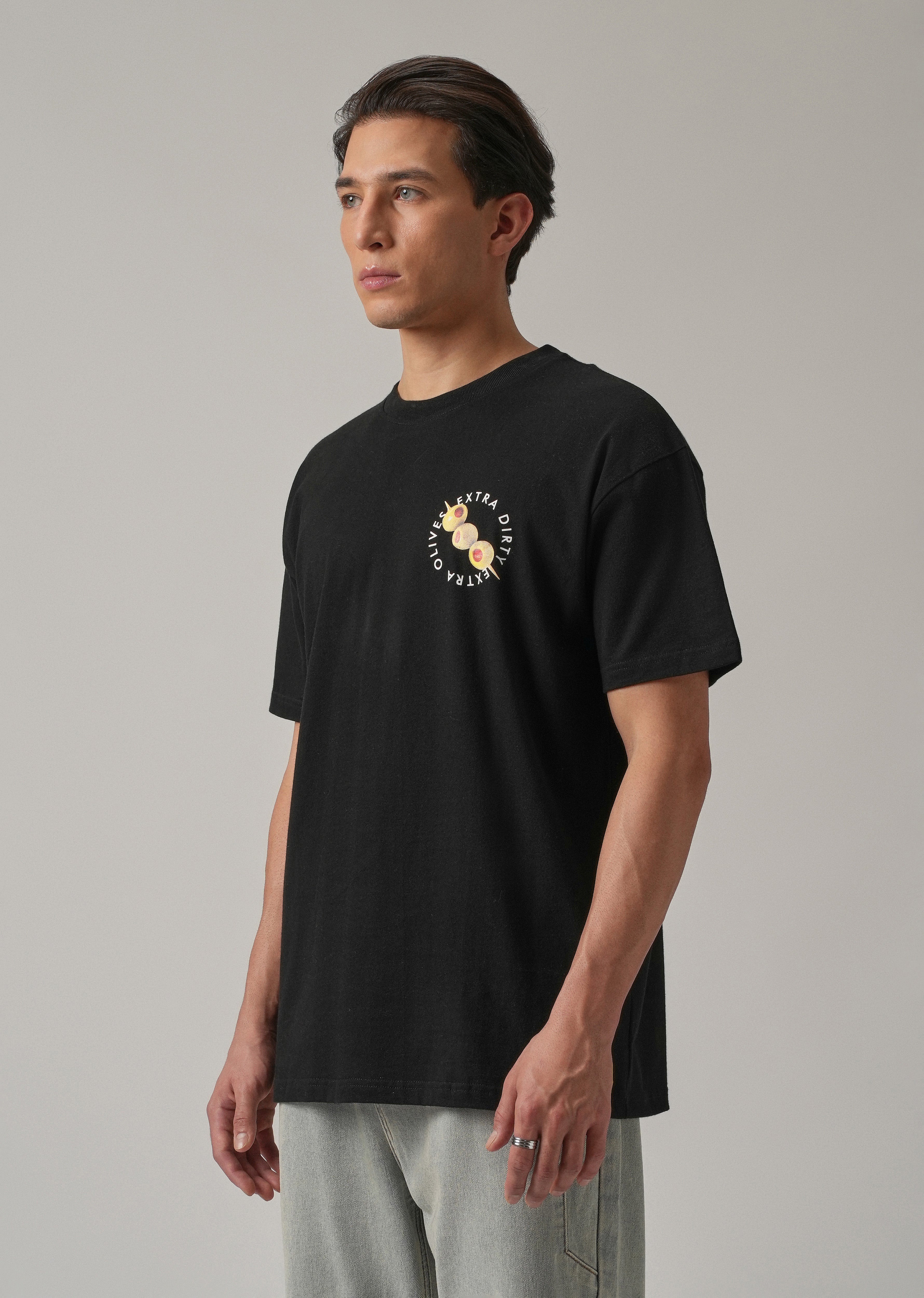 Noir Black Back Print Oversized T-shirt