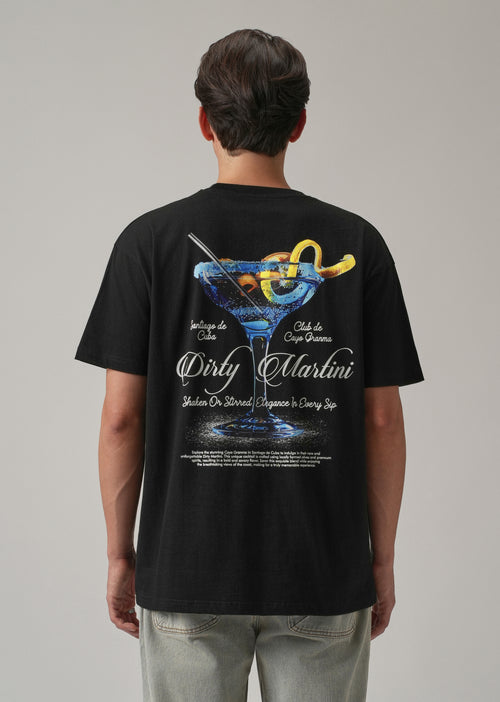 Noir Black Back Print Oversized T-shirt