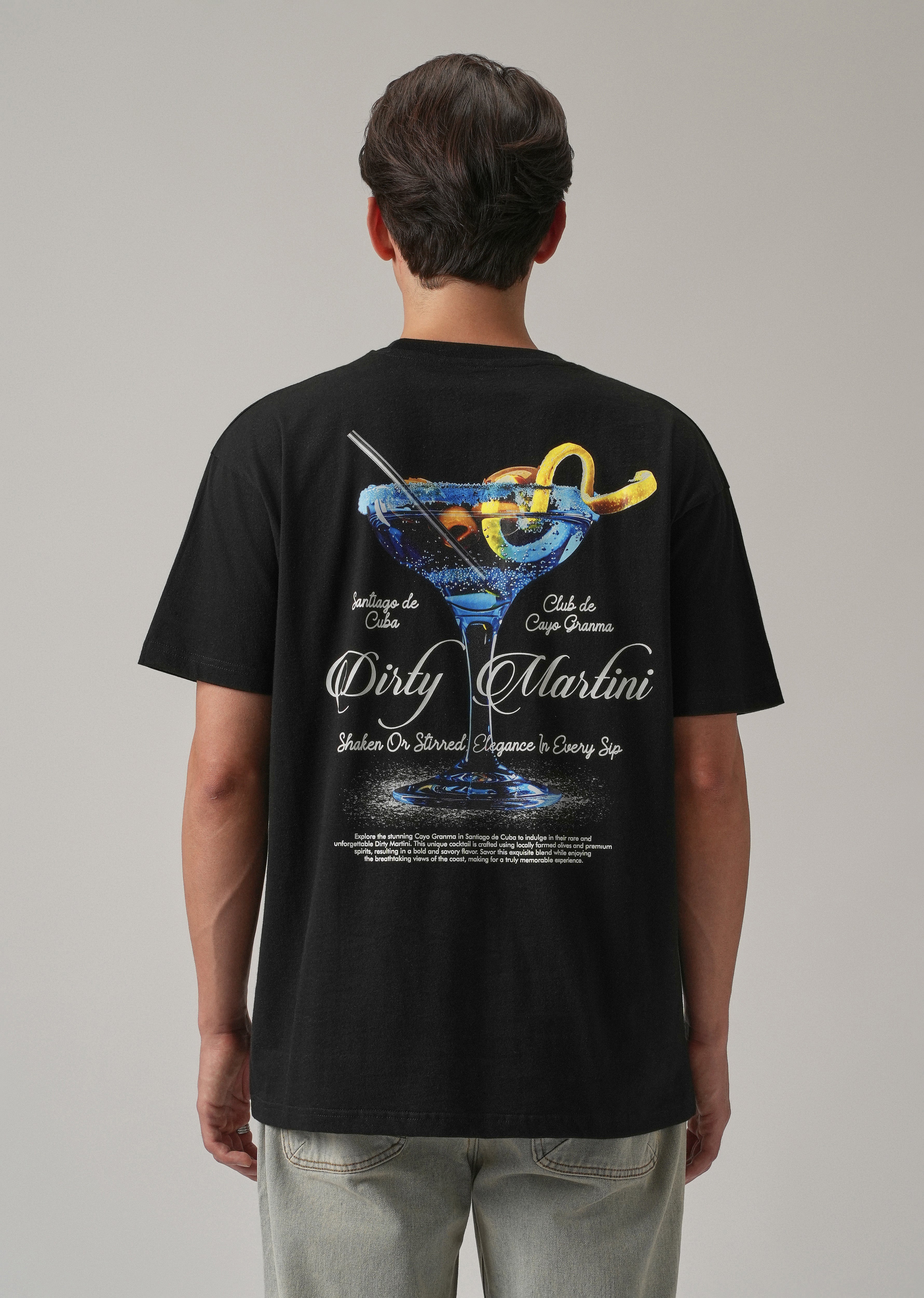 Noir Black Back Print Oversized T-shirt