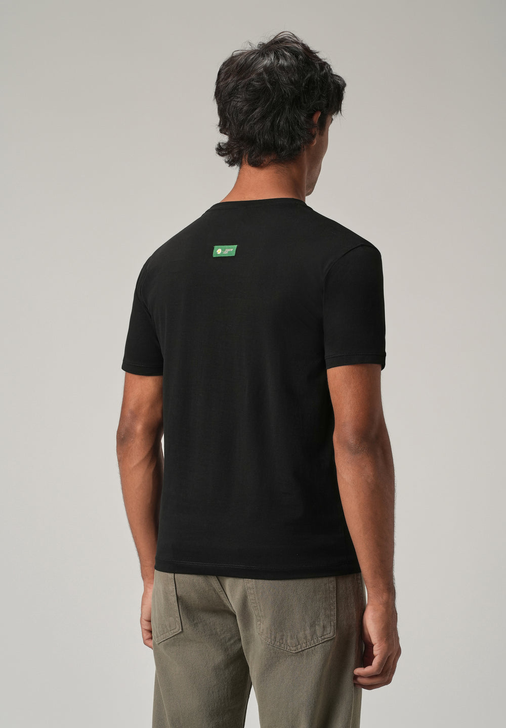Noir Black Embossed Slim Fit T-Shirt