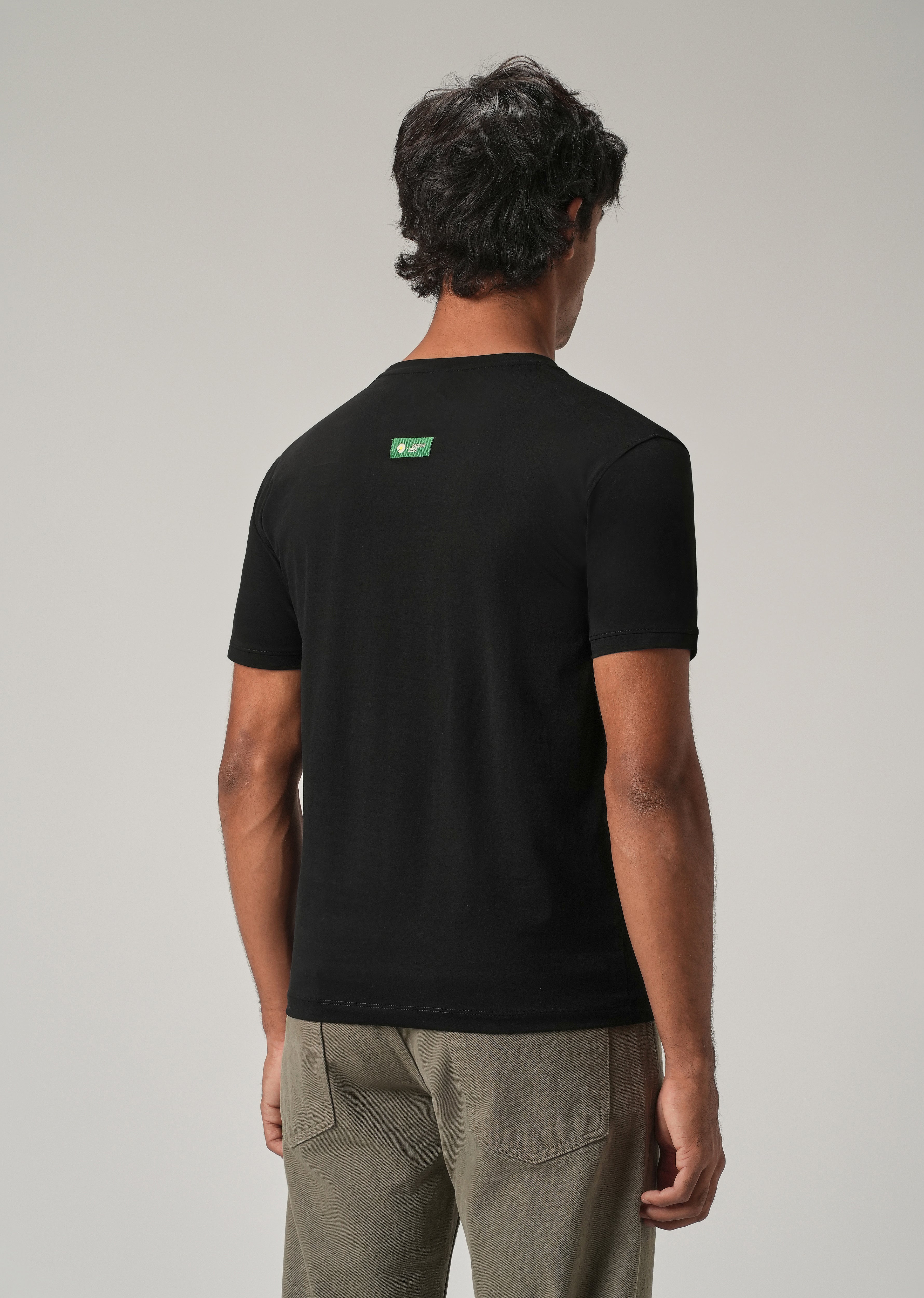 Noir Black Embossed Slim Fit T-Shirt