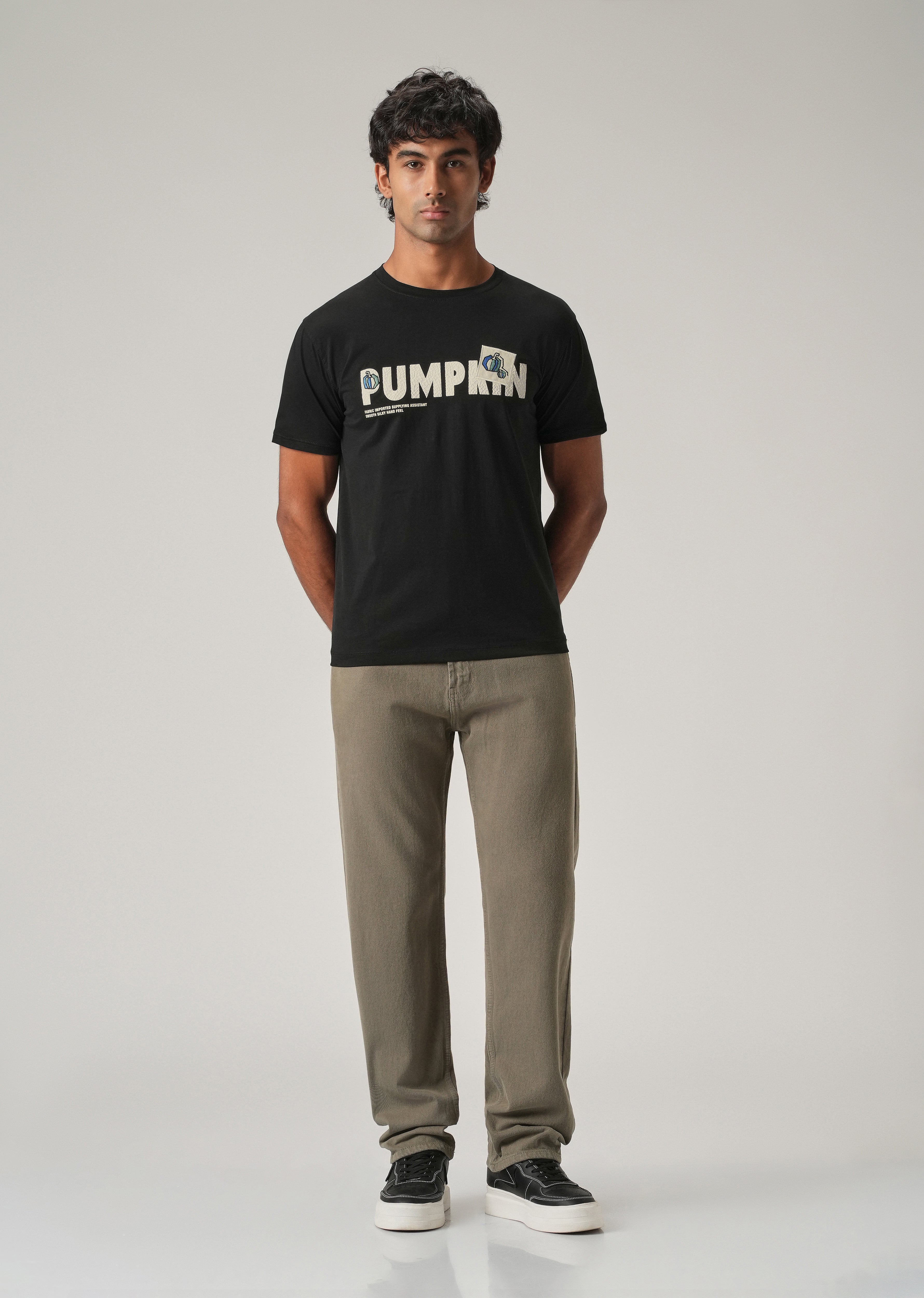 Noir Black Embossed Slim Fit T-Shirt