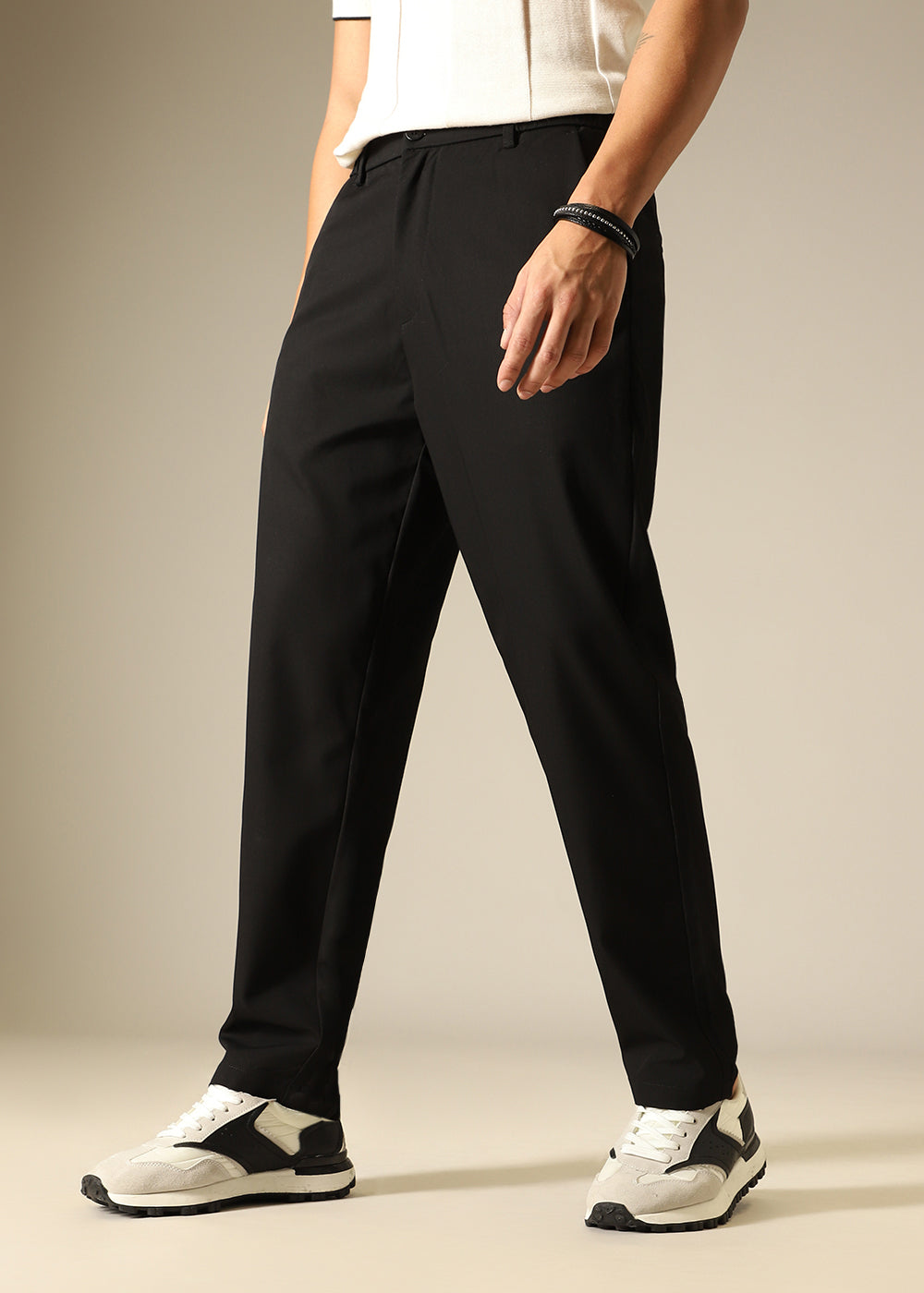 Noir Black Regular Fit Trouser