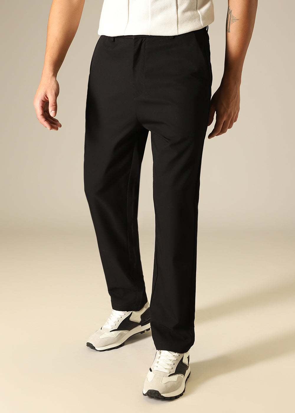 Noir Black Regular Fit Trouser