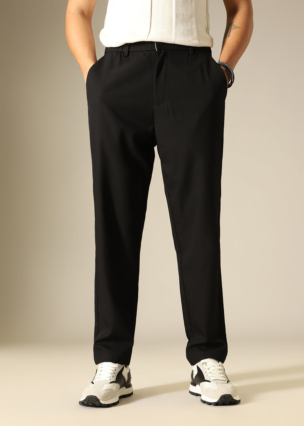 Noir Black Regular Fit Trouser