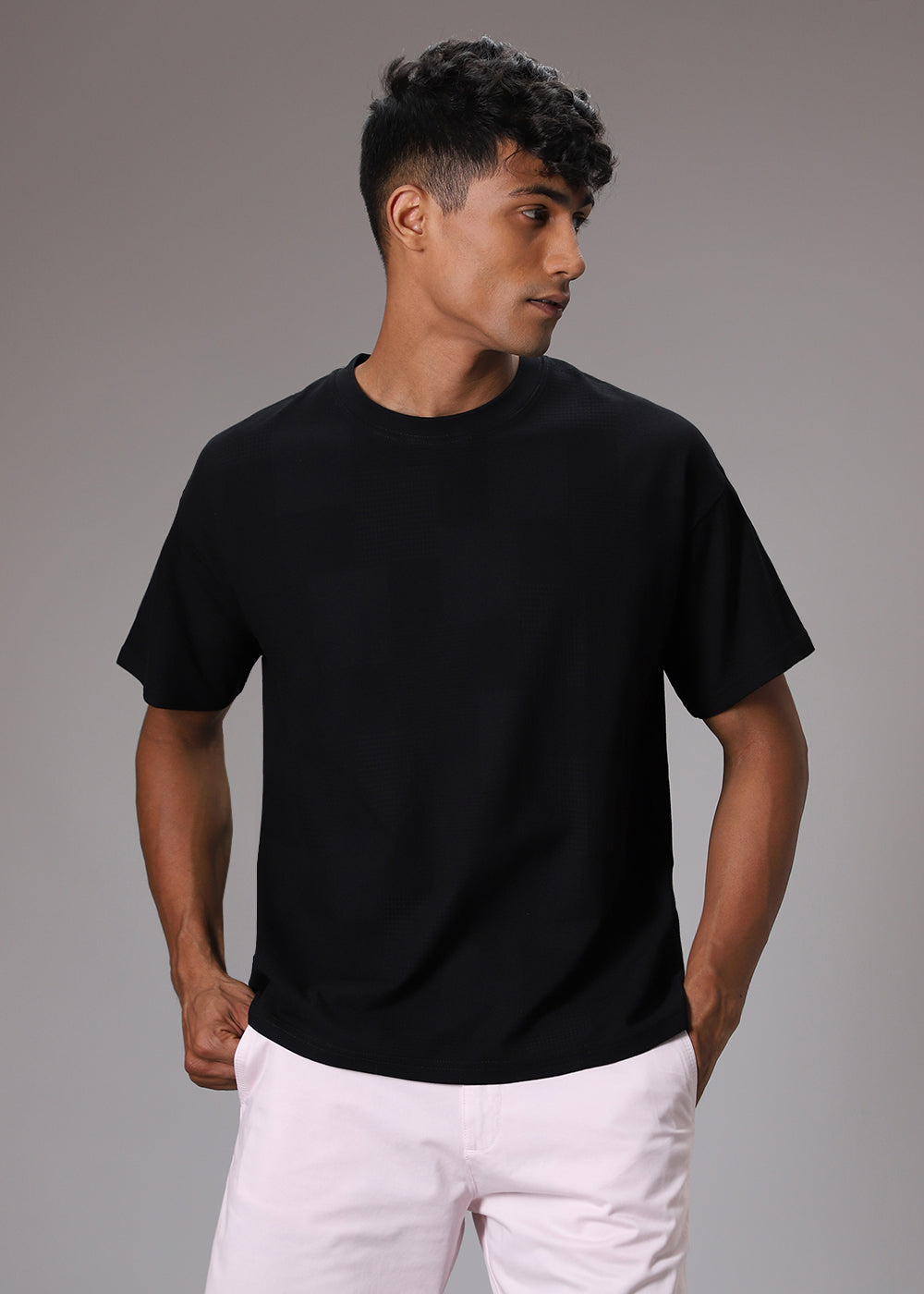 Noir Black Patterned T-shirt