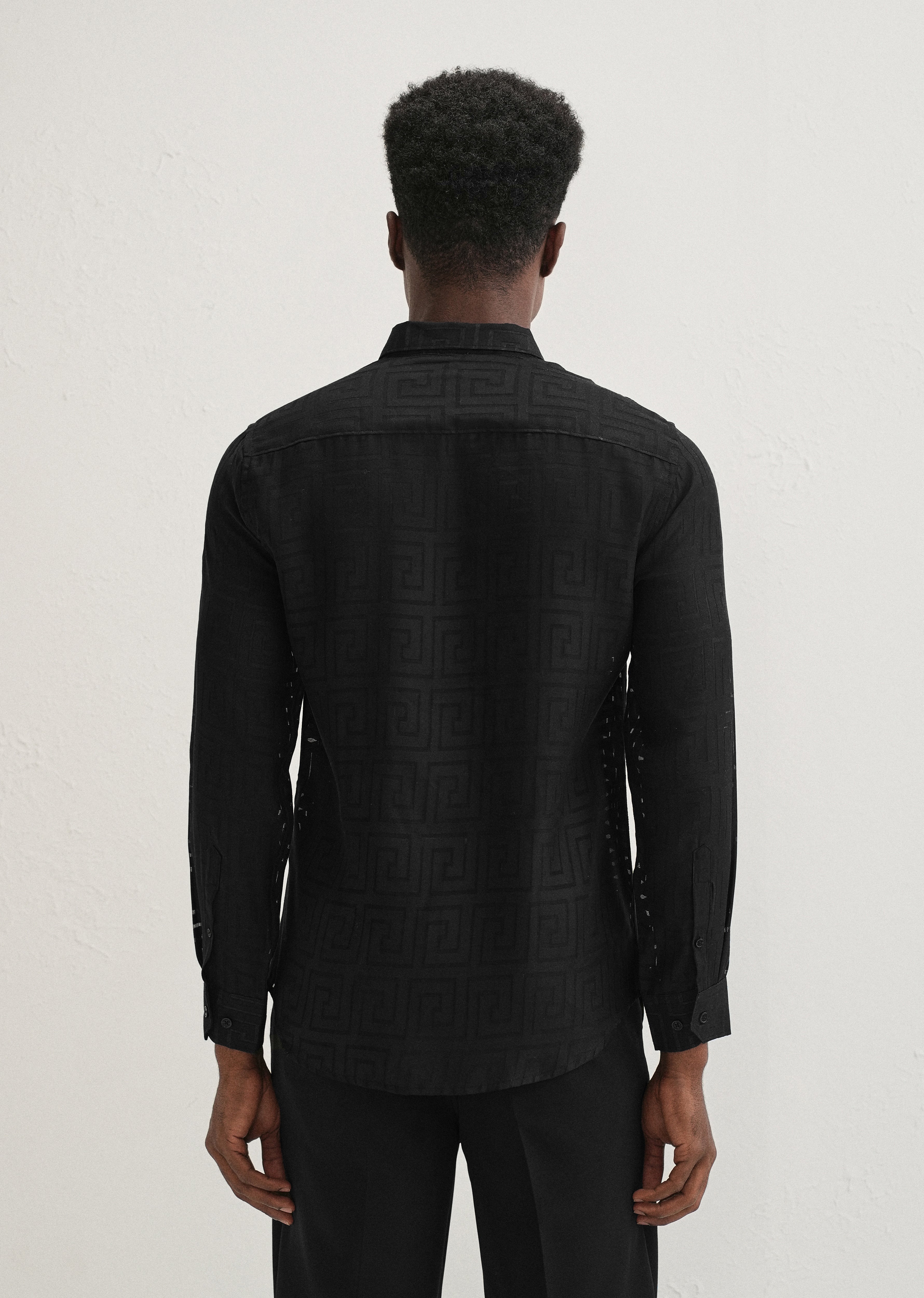 Noir Black Laser Cut Shirt