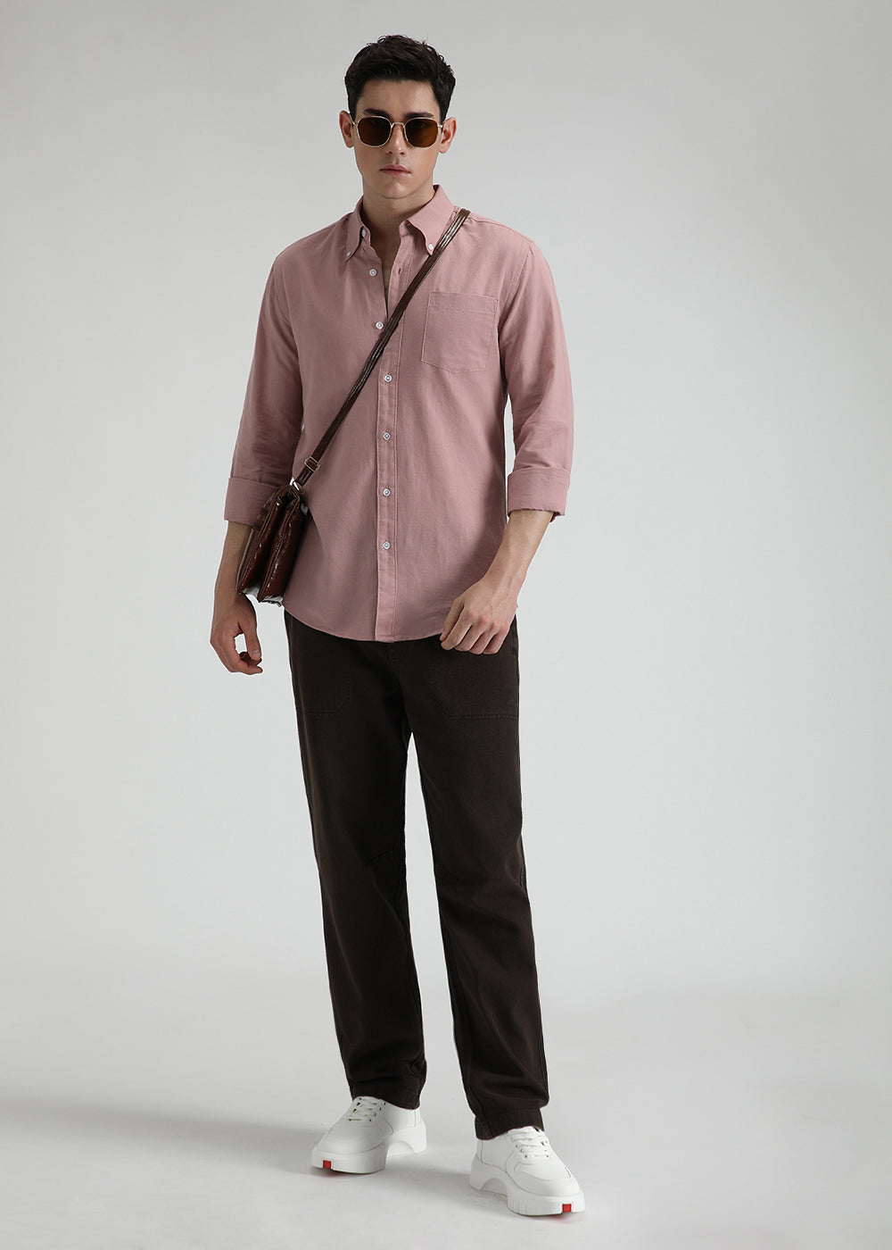 Nude Pink Cotton Linen Shirt