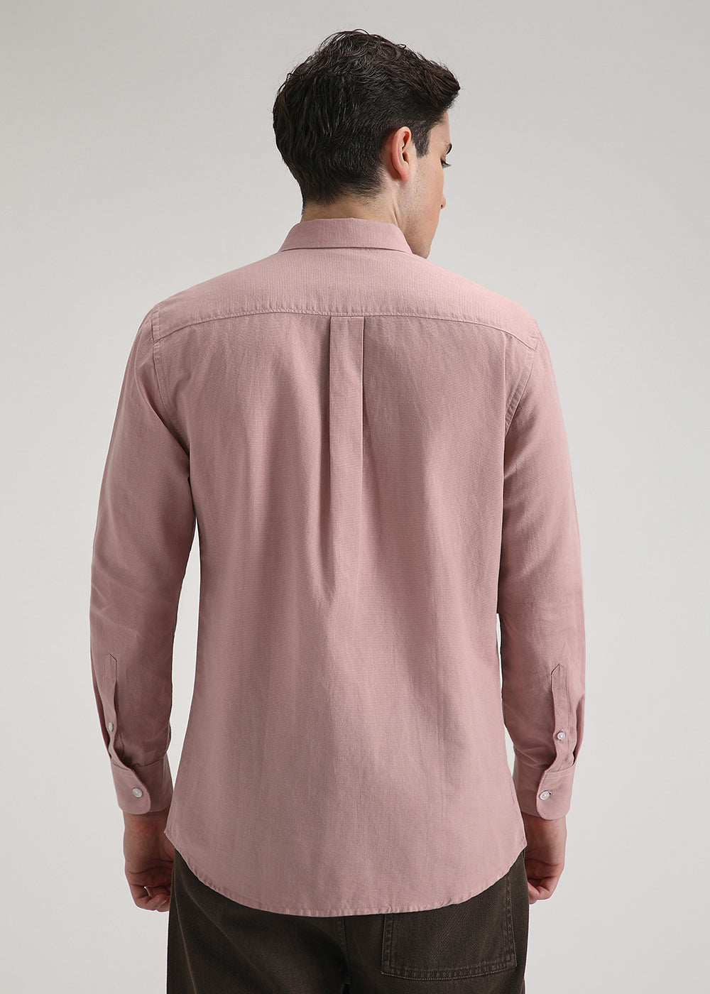 Nude Pink Cotton Linen Shirt