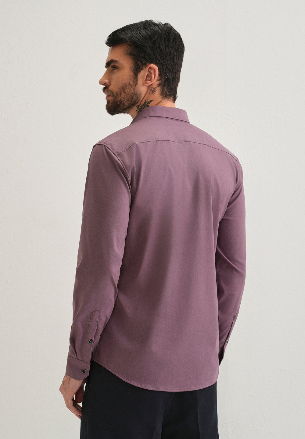 Nude Pink Plain Wrinkle Free Shirt
