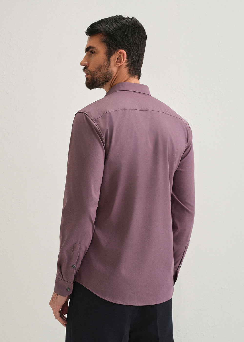 Nude Pink Plain Wrinkle Free Shirt